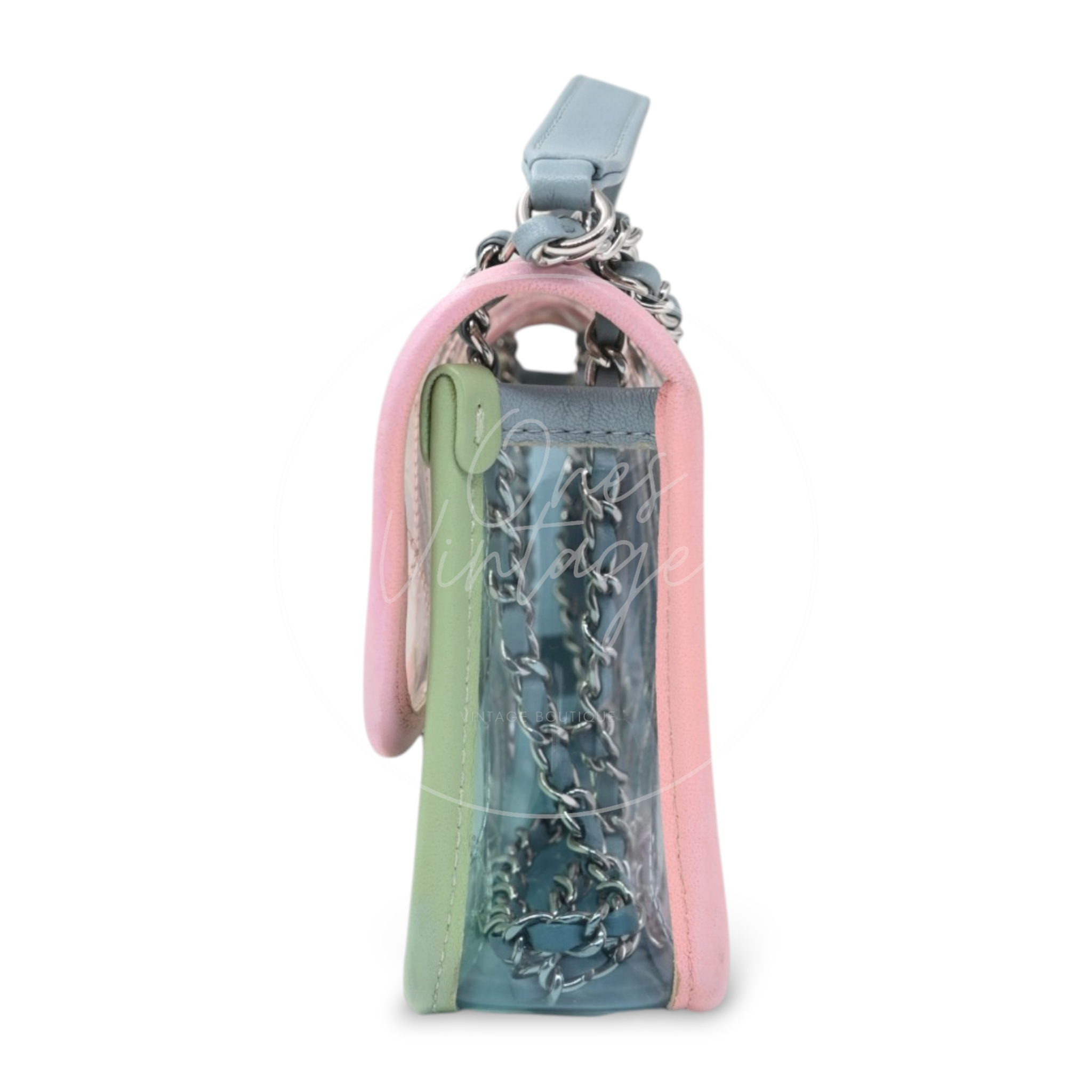 Chanel Coco Splash PVC Flap Bag SHW Blue Pink Green Series 25