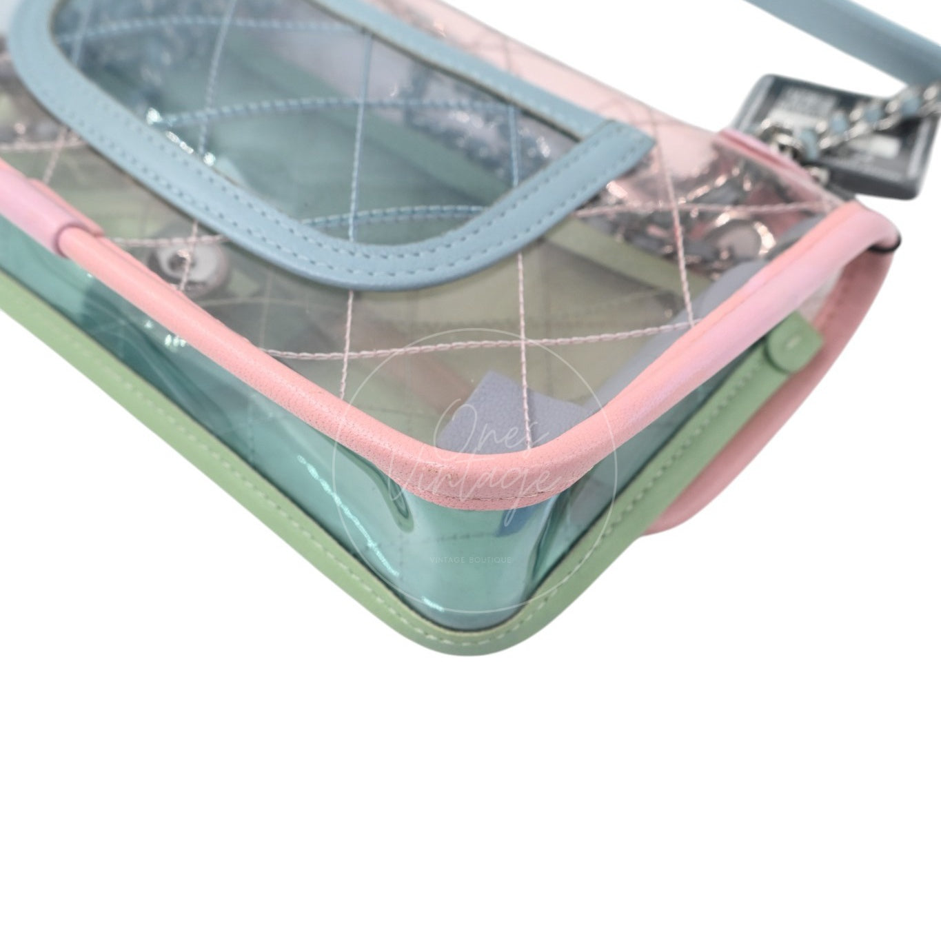 Chanel Coco Splash PVC Flap Bag SHW Blue Pink Green Series 25