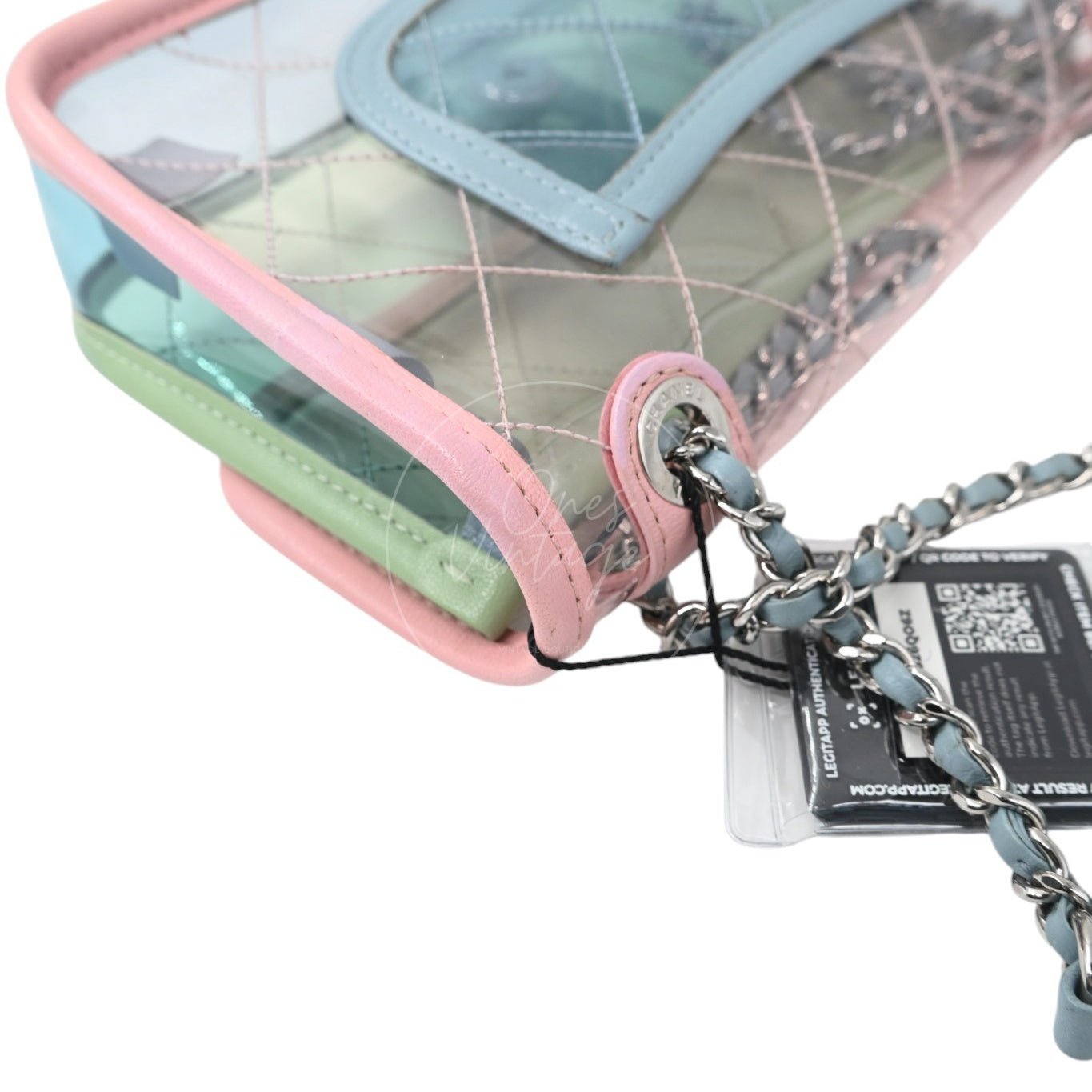 Chanel Coco Splash PVC Flap Bag SHW Blue Pink Green Series 25
