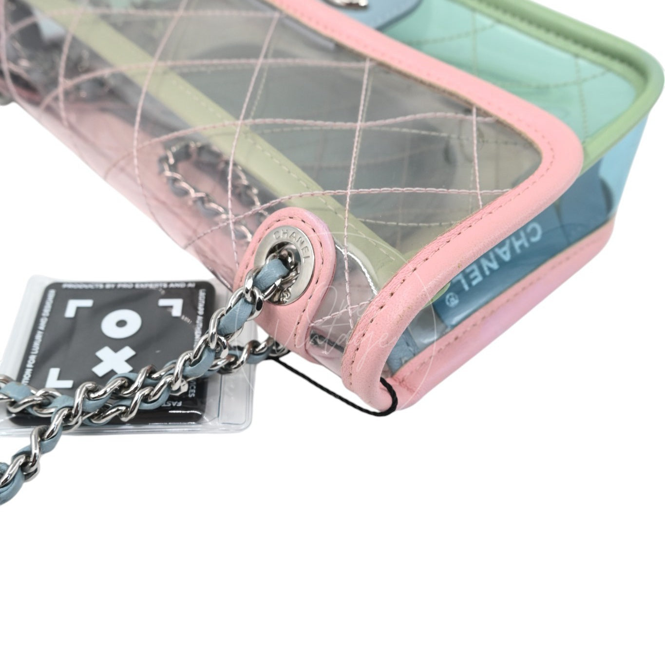 Chanel Coco Splash PVC Flap Bag SHW Blue Pink Green Series 25