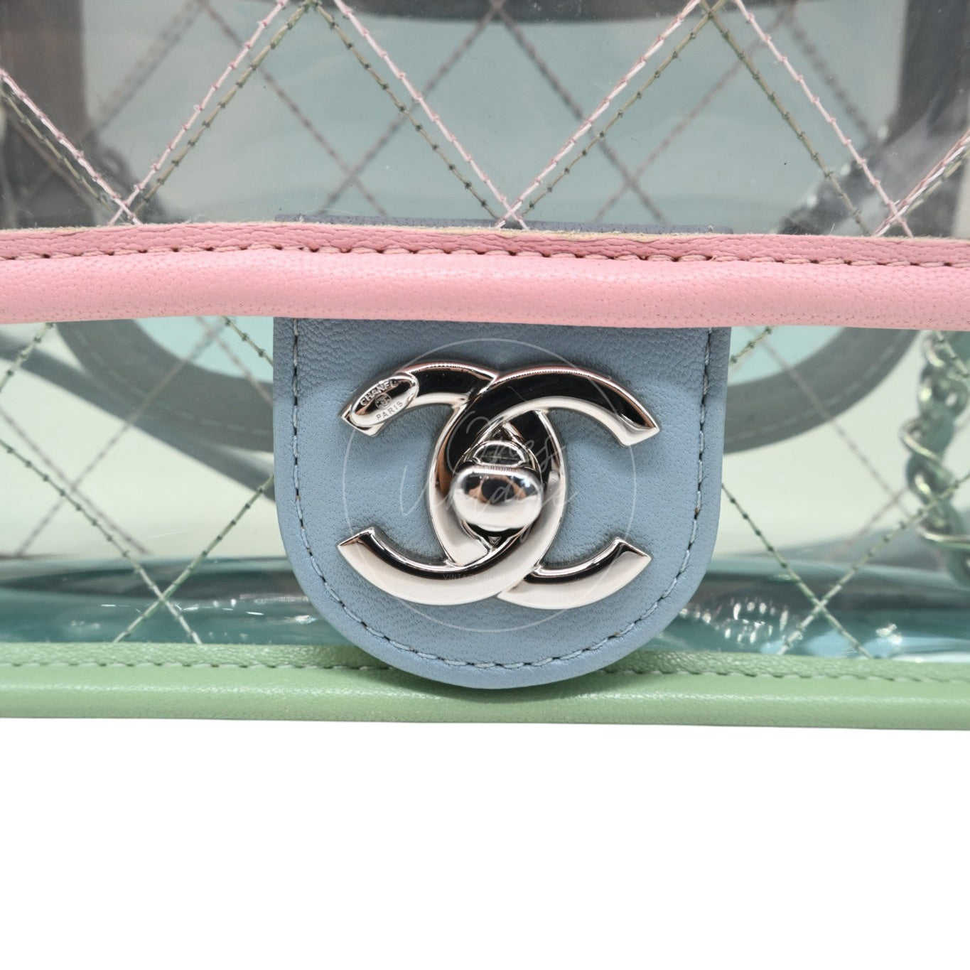 Chanel Coco Splash PVC Flap Bag SHW Blue Pink Green Series 25