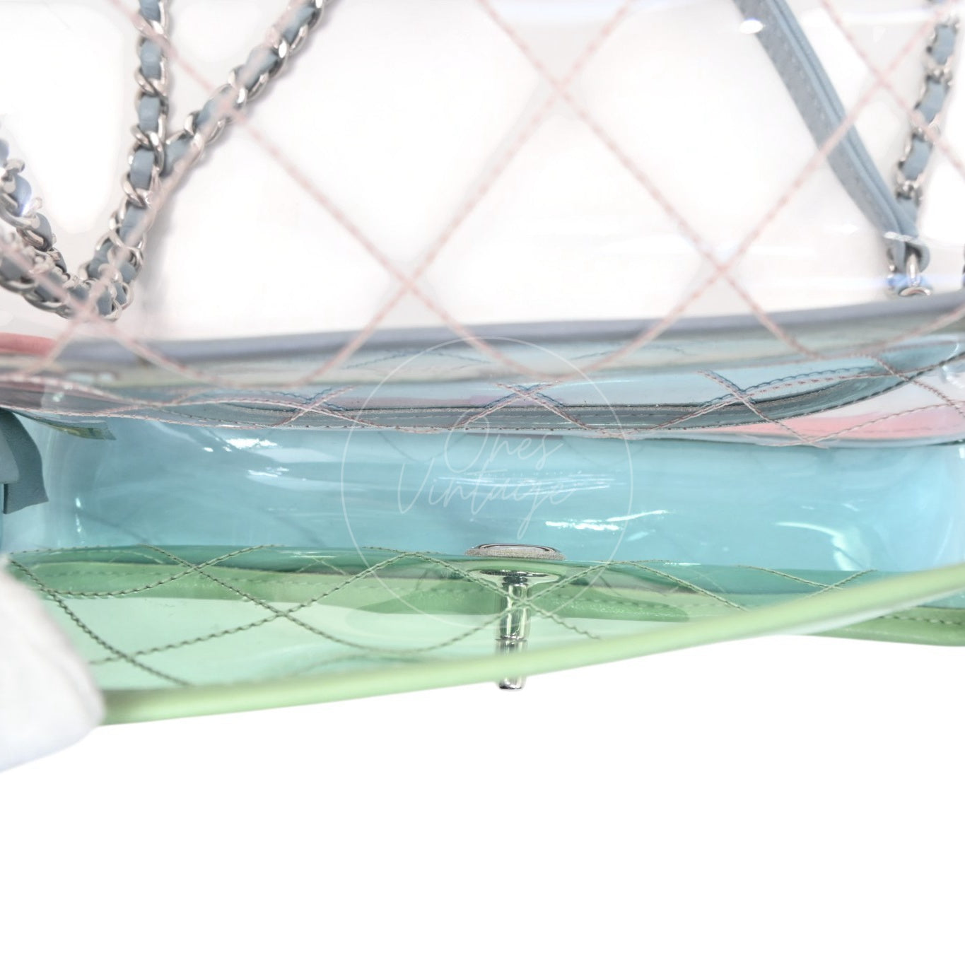 Chanel Coco Splash PVC Flap Bag SHW Blue Pink Green Series 25