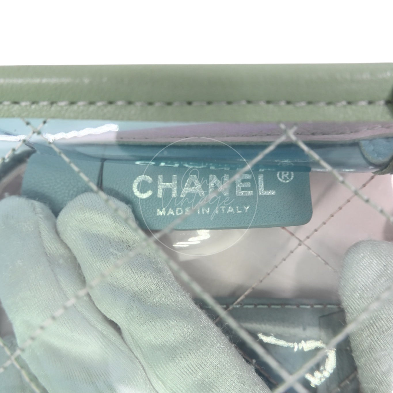 Chanel Coco Splash PVC Flap Bag SHW Blue Pink Green Series 25