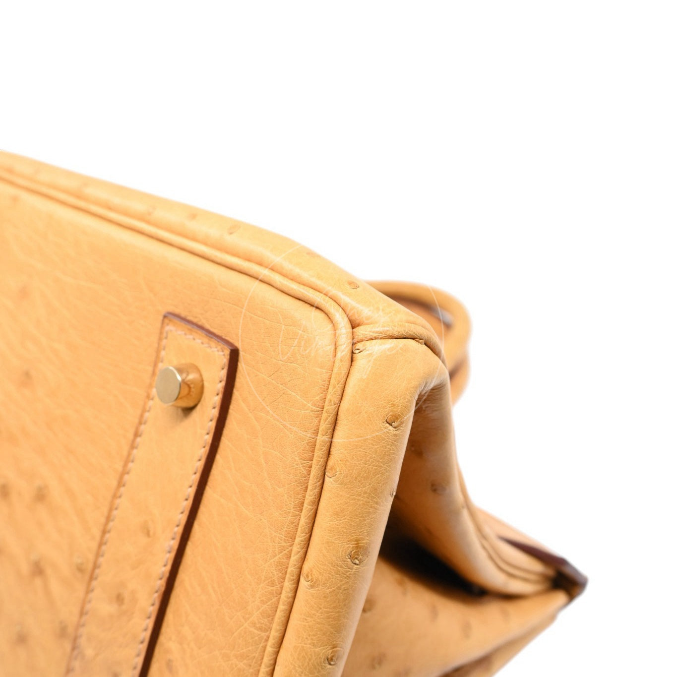 Hermes Birkin Shoulder Ostrich Leather GHW Natural Sable Square O