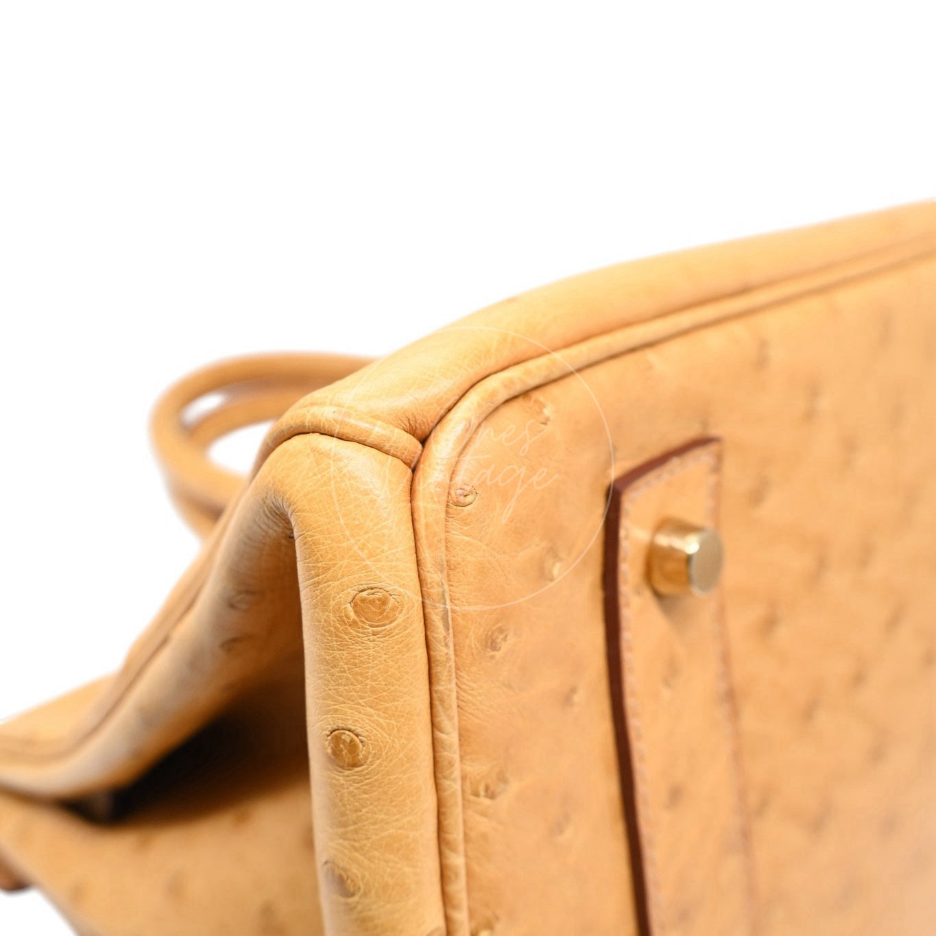 Hermes Birkin Shoulder Ostrich Leather GHW Natural Sable Square O