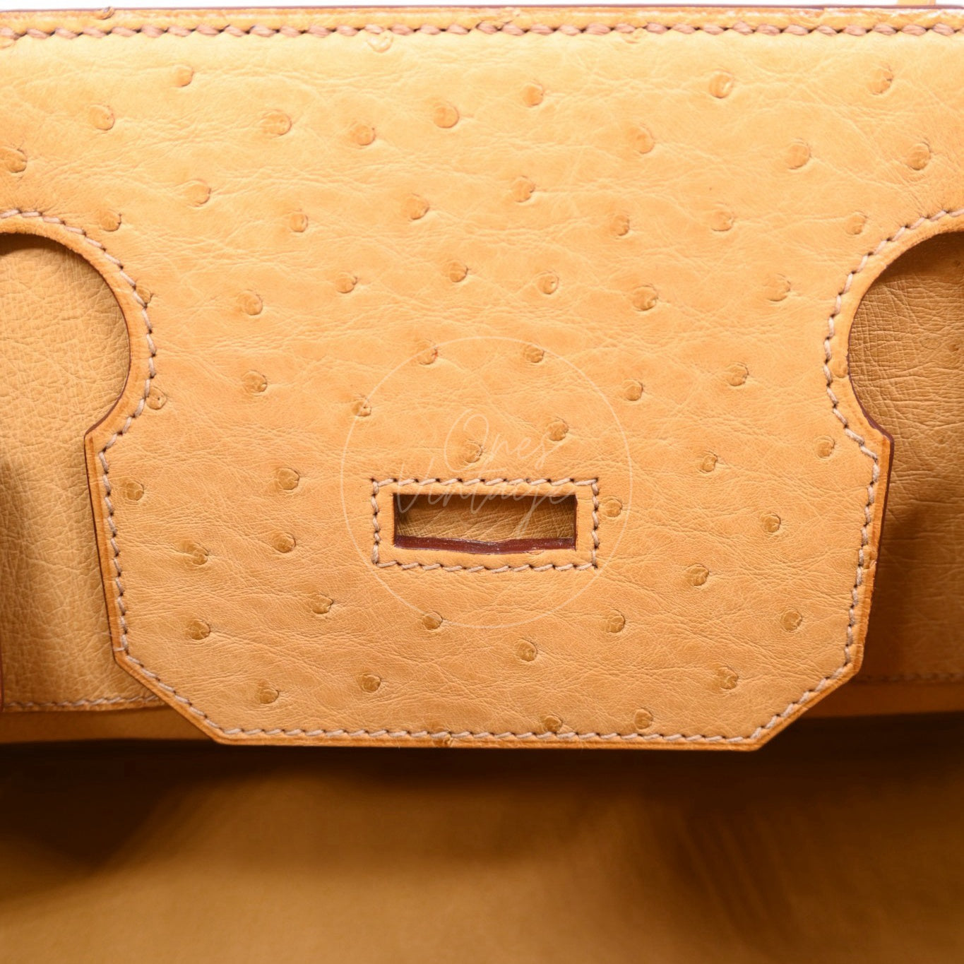 Hermes Birkin Shoulder Ostrich Leather GHW Natural Sable Square O