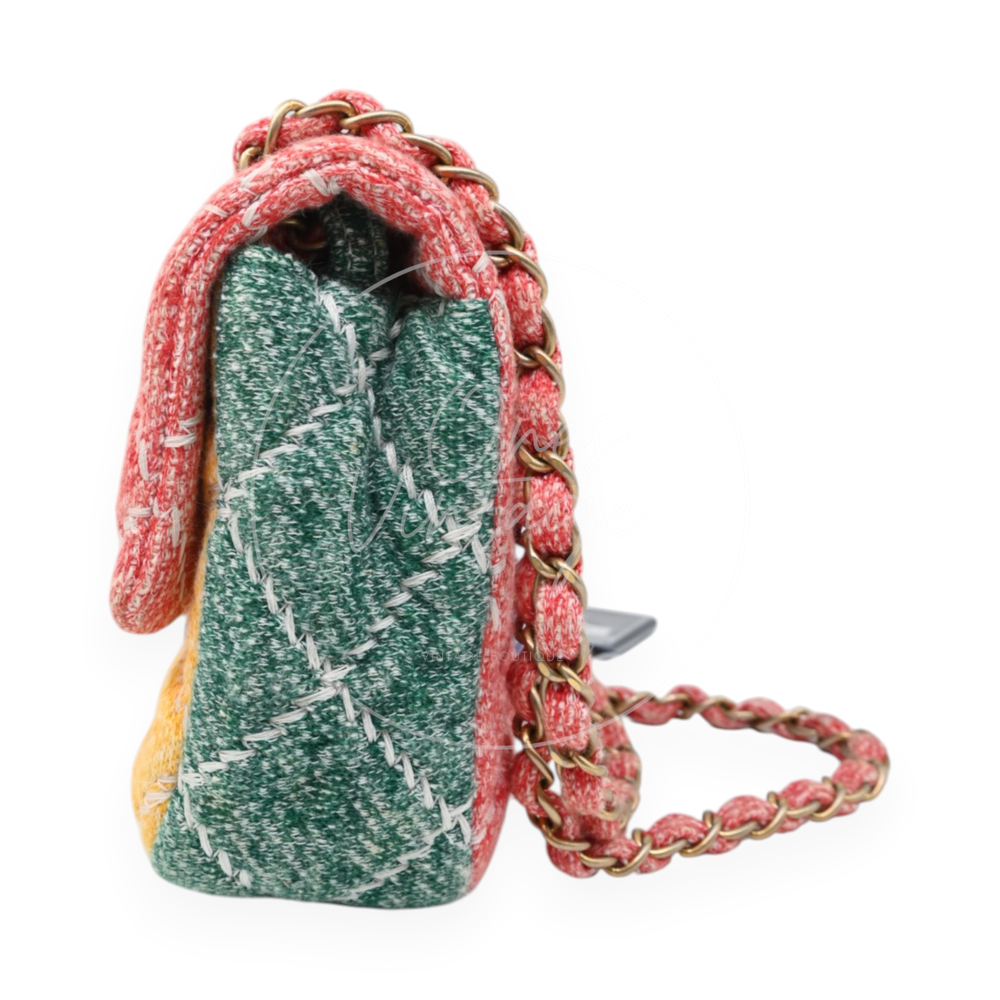 Chanel Jersey Knit Medium Flap Bag GHW Multicolor Series 20