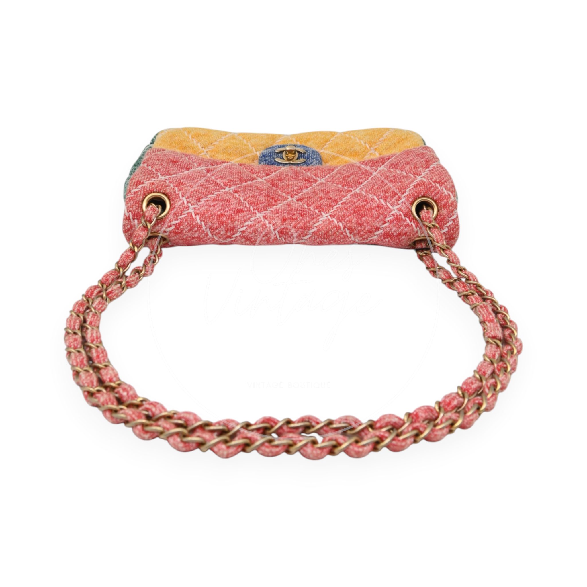 Chanel Jersey Knit Medium Flap Bag GHW Multicolor Series 20