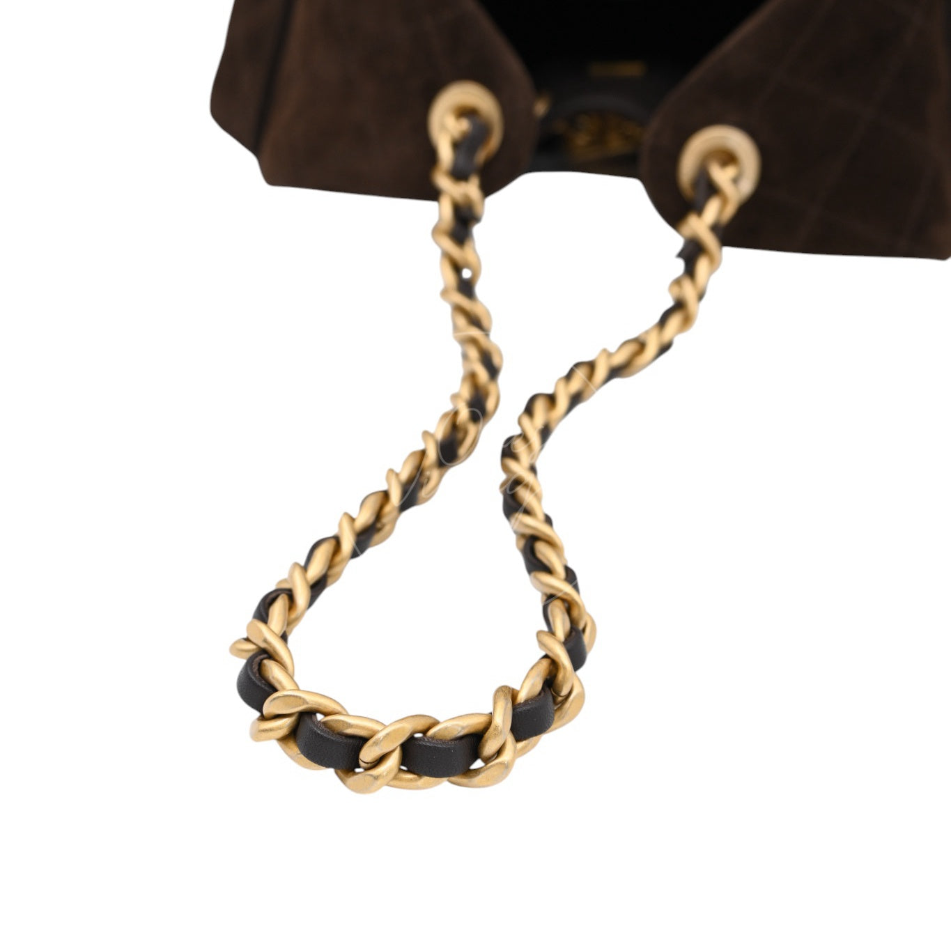 [Unused] Chanel 25 Suede Calfskin & Gold-tone Metal Dark Brown Small Handbag