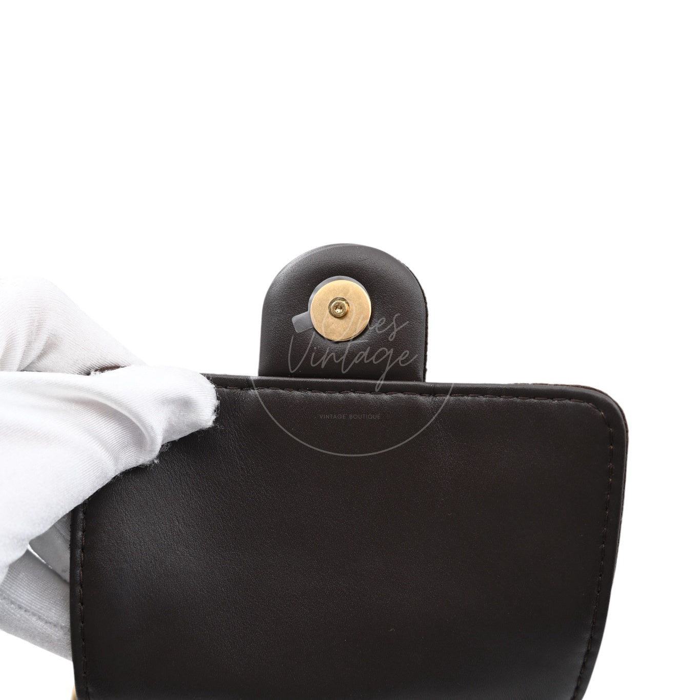 [Unused] Chanel 25 Suede Calfskin & Gold-tone Metal Dark Brown Small Handbag