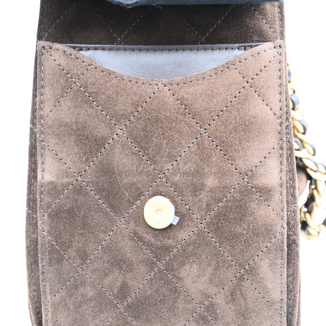 [Unused] Chanel 25 Suede Calfskin & Gold-tone Metal Dark Brown Small Handbag