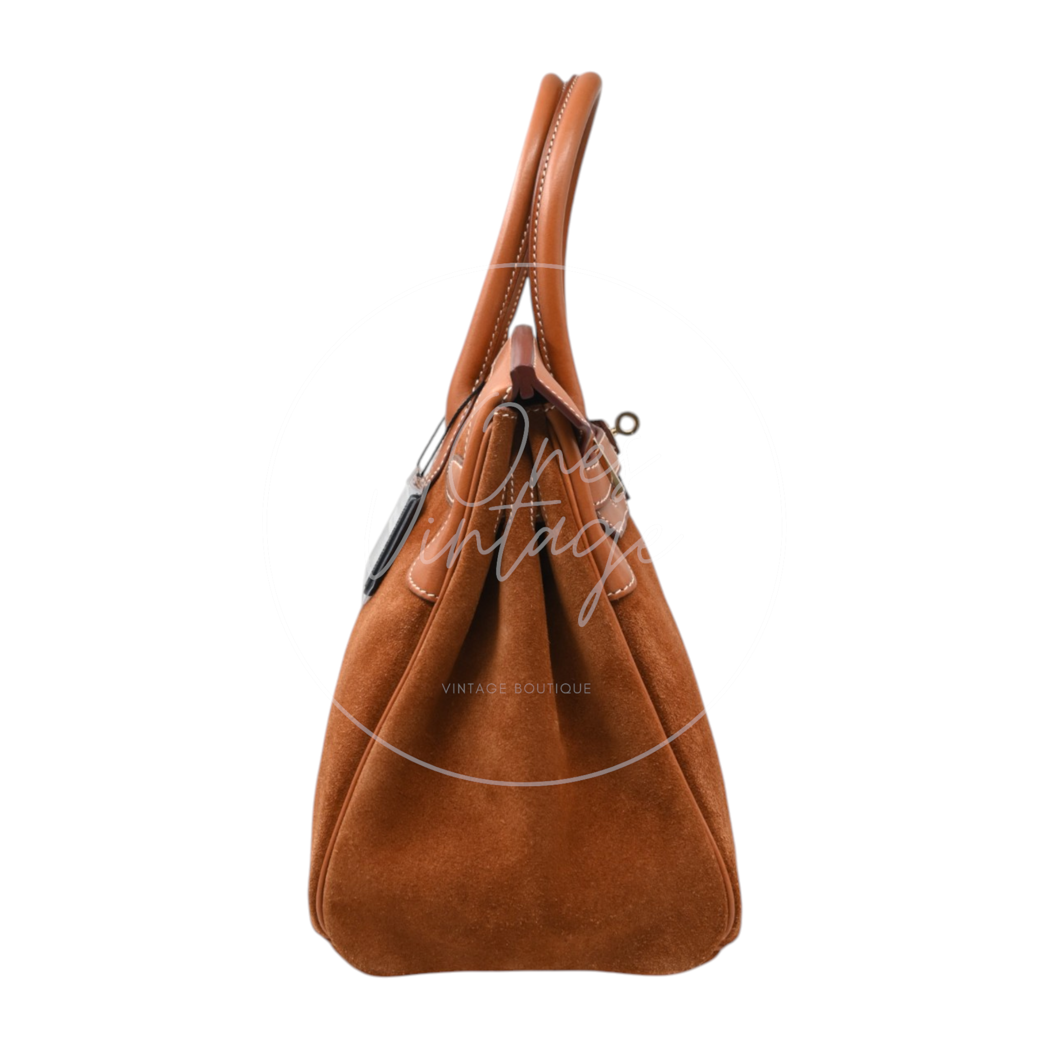 Hermes Birkin 30 Grizzly Handbag GHW Gold Brown Square P