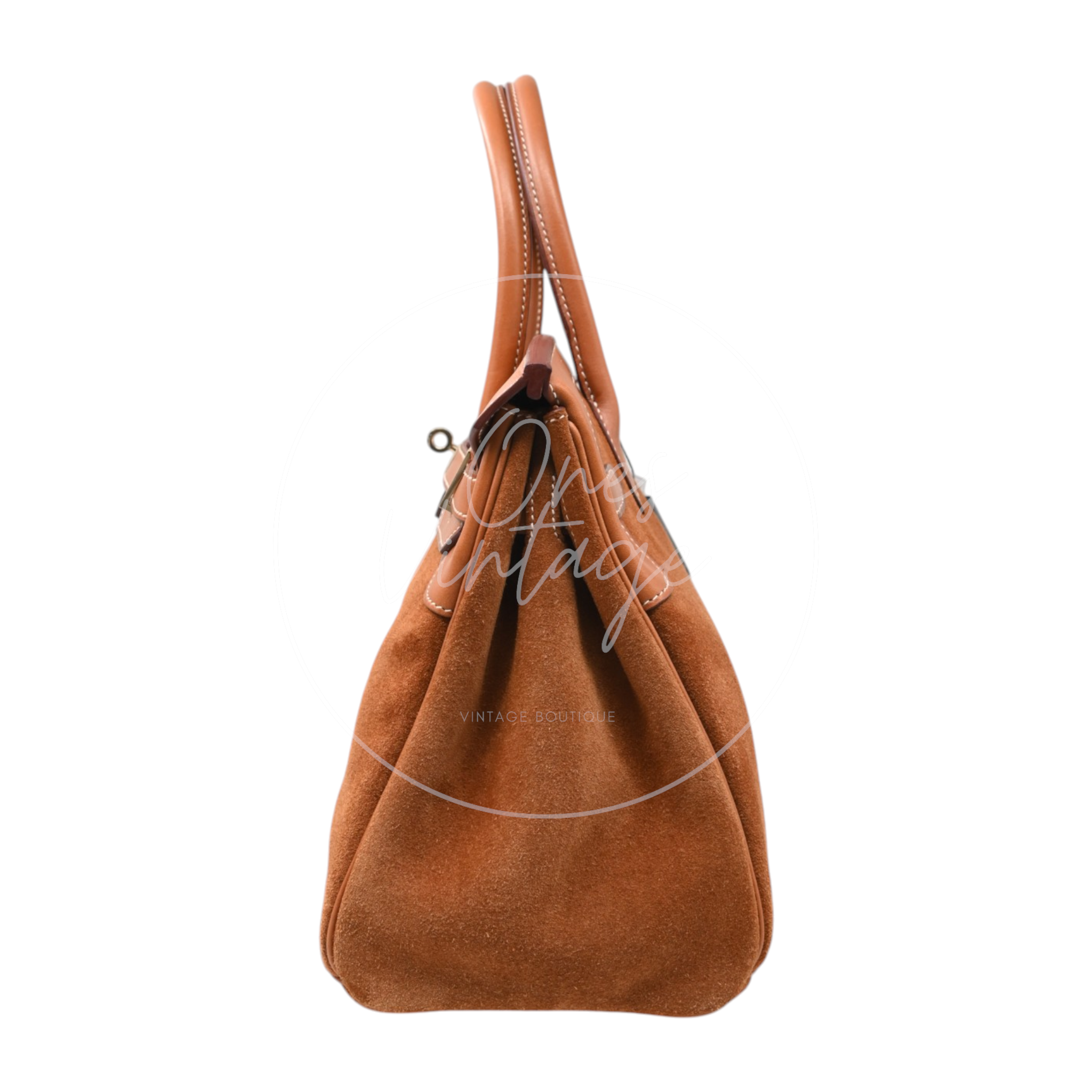 Hermes Birkin 30 Grizzly Handbag GHW Gold Brown Square P