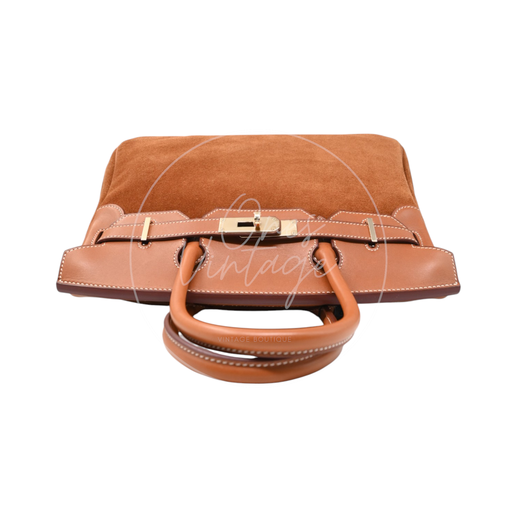 Hermes Birkin 30 Grizzly Handbag GHW Gold Brown Square P