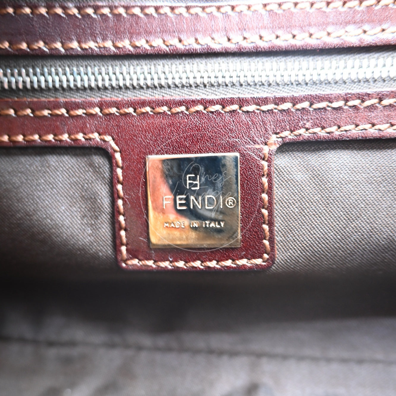 [Pre-owned] Fendi Vintage Zucca Canvas Mamma Baguette Ivory