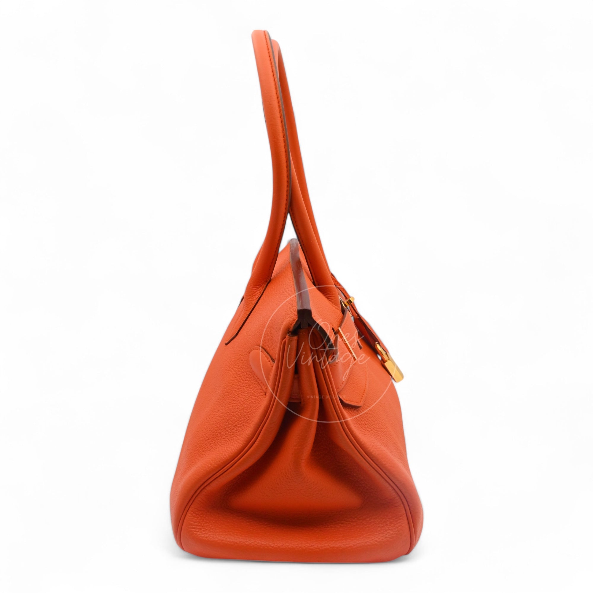 [Pre-owned] Hermes Shoulder Birkin Orange TC GHW Stamp Square N