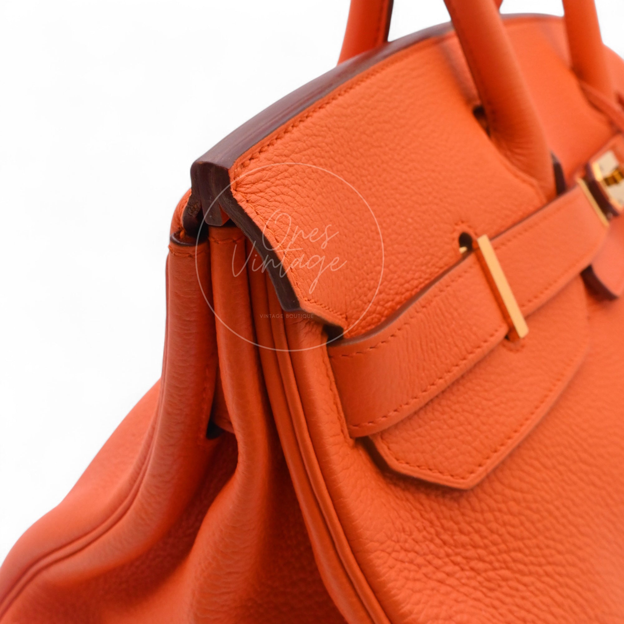 [Pre-owned] Hermes Shoulder Birkin Orange TC GHW Stamp Square N