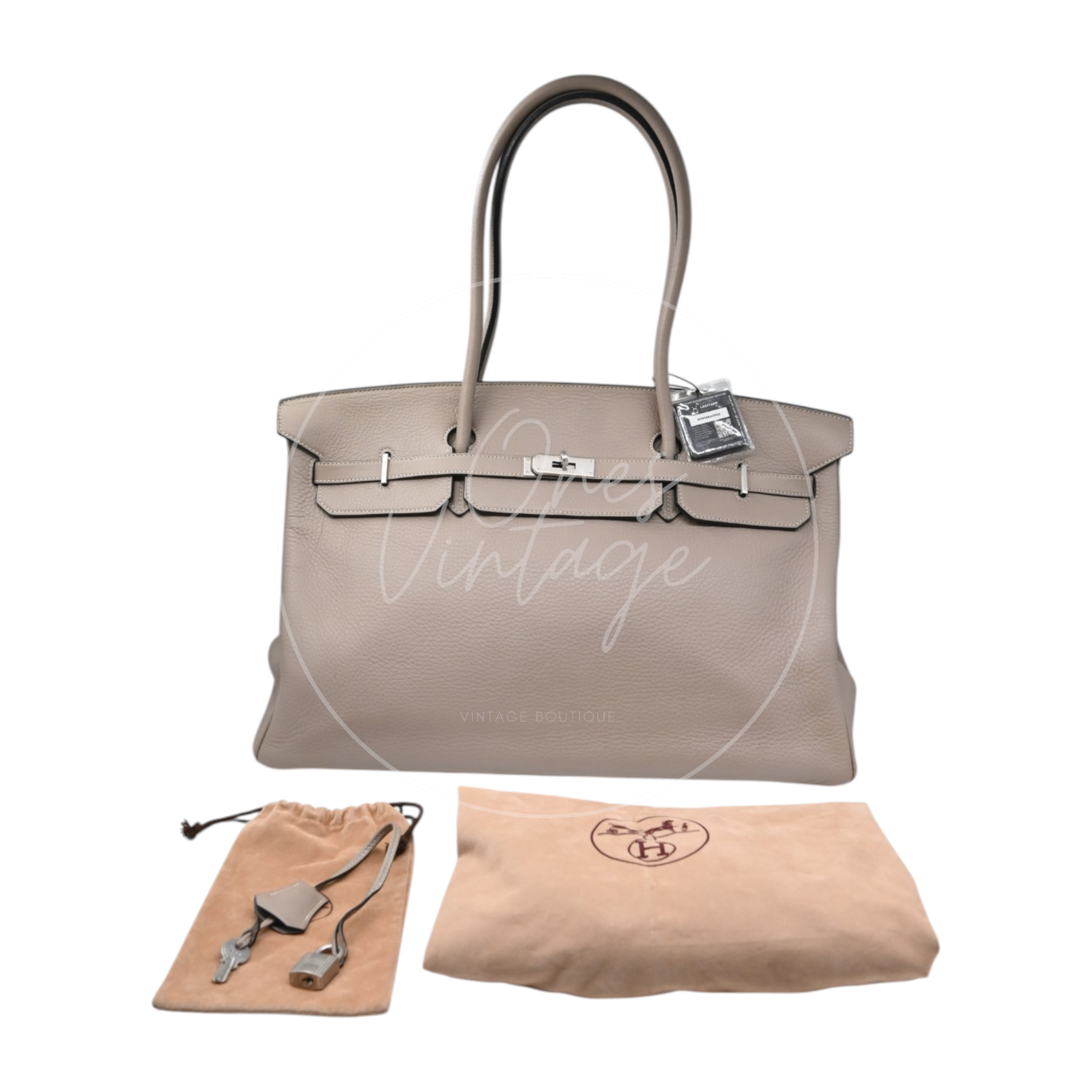 Hermes Birkin 45 Long PHW Gris T Square D