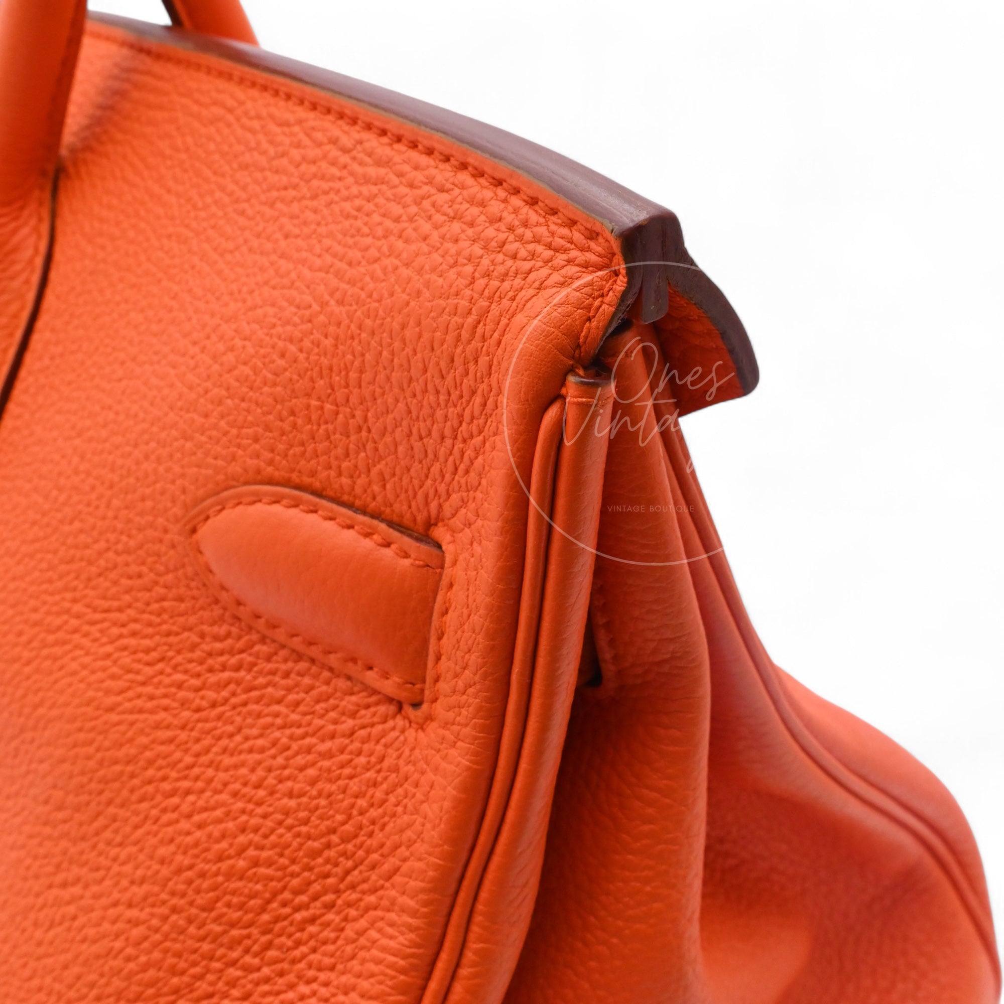 [Pre-owned] Hermes Shoulder Birkin Orange TC GHW Stamp Square N