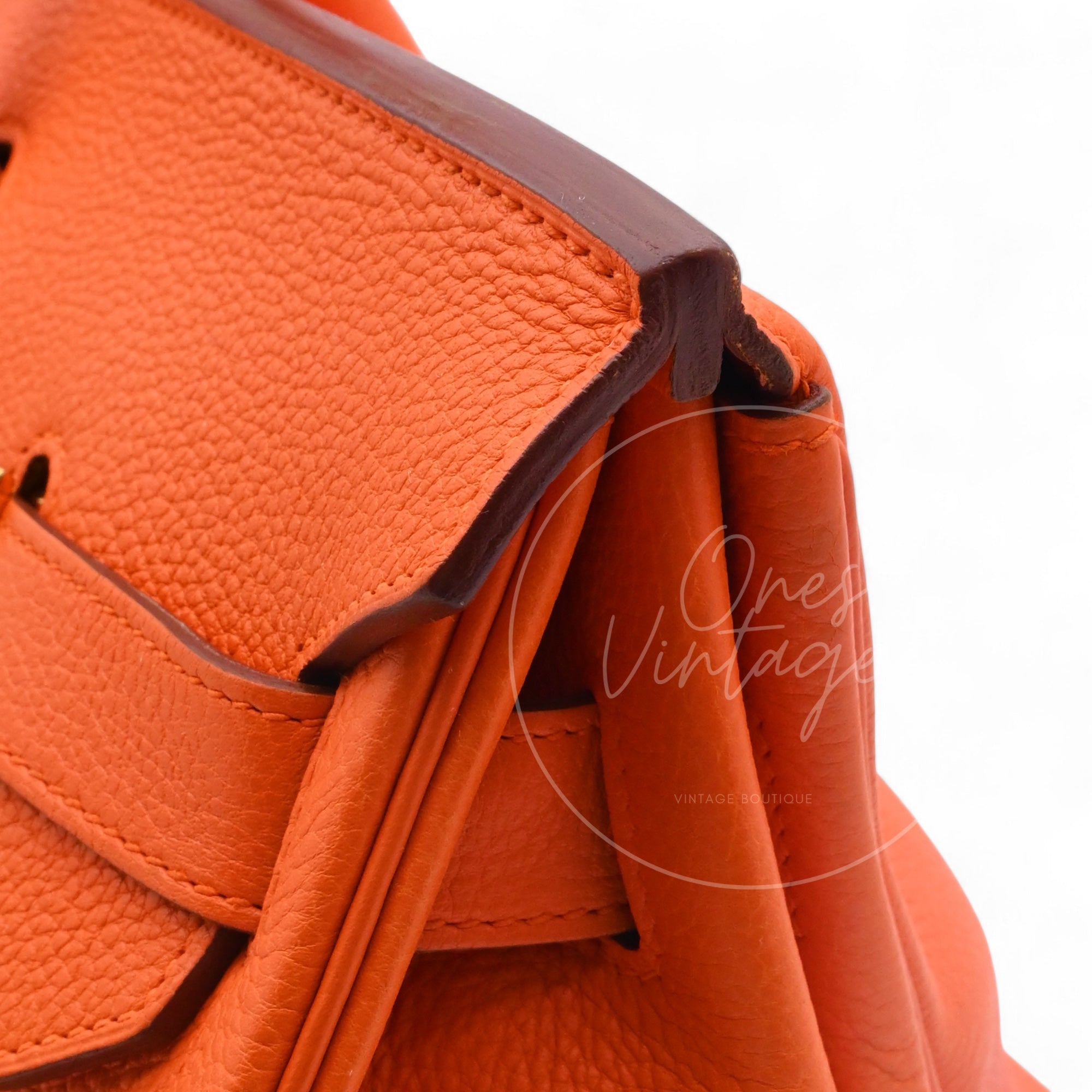 [Pre-owned] Hermes Shoulder Birkin Orange TC GHW Stamp Square N