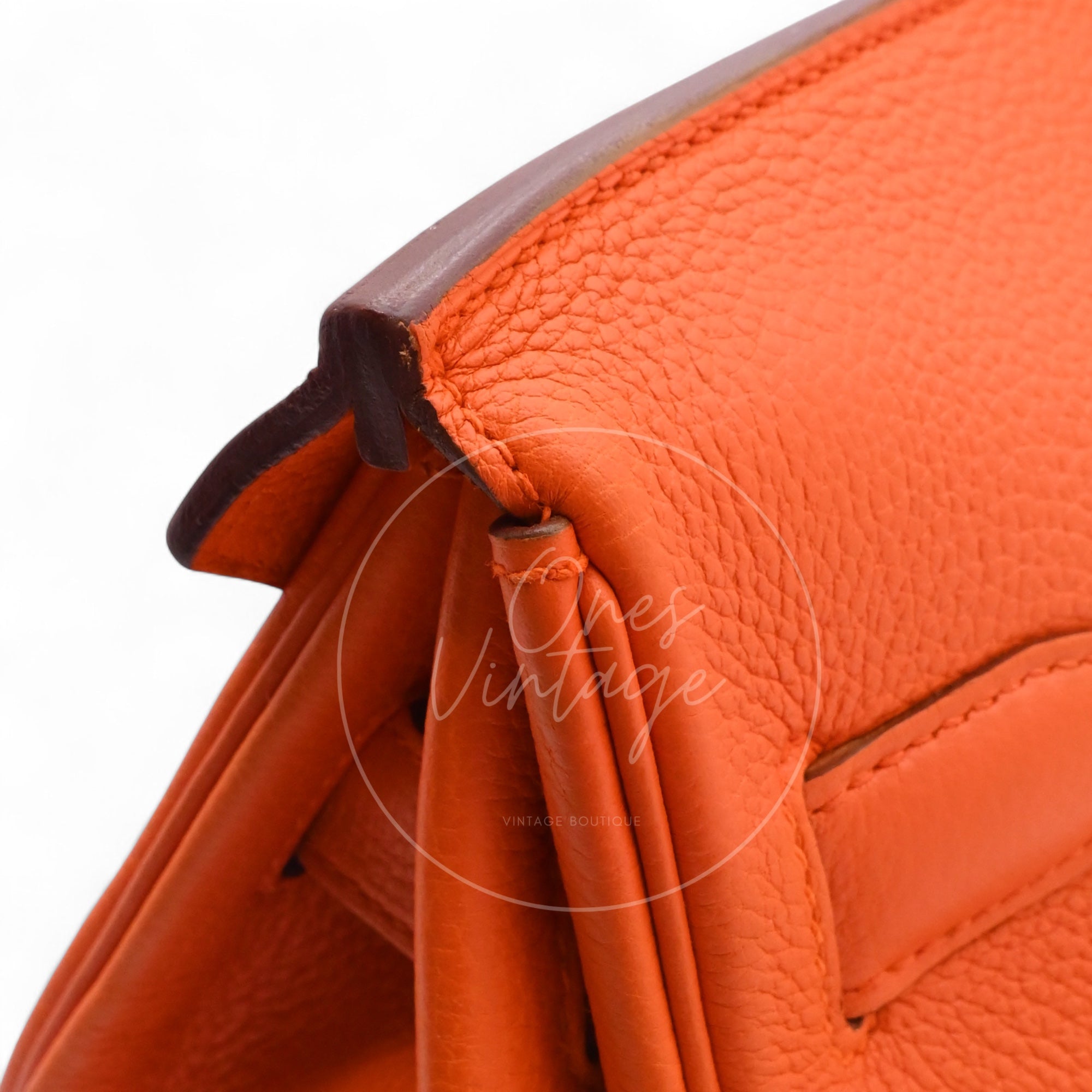 [Pre-owned] Hermes Shoulder Birkin Orange TC GHW Stamp Square N