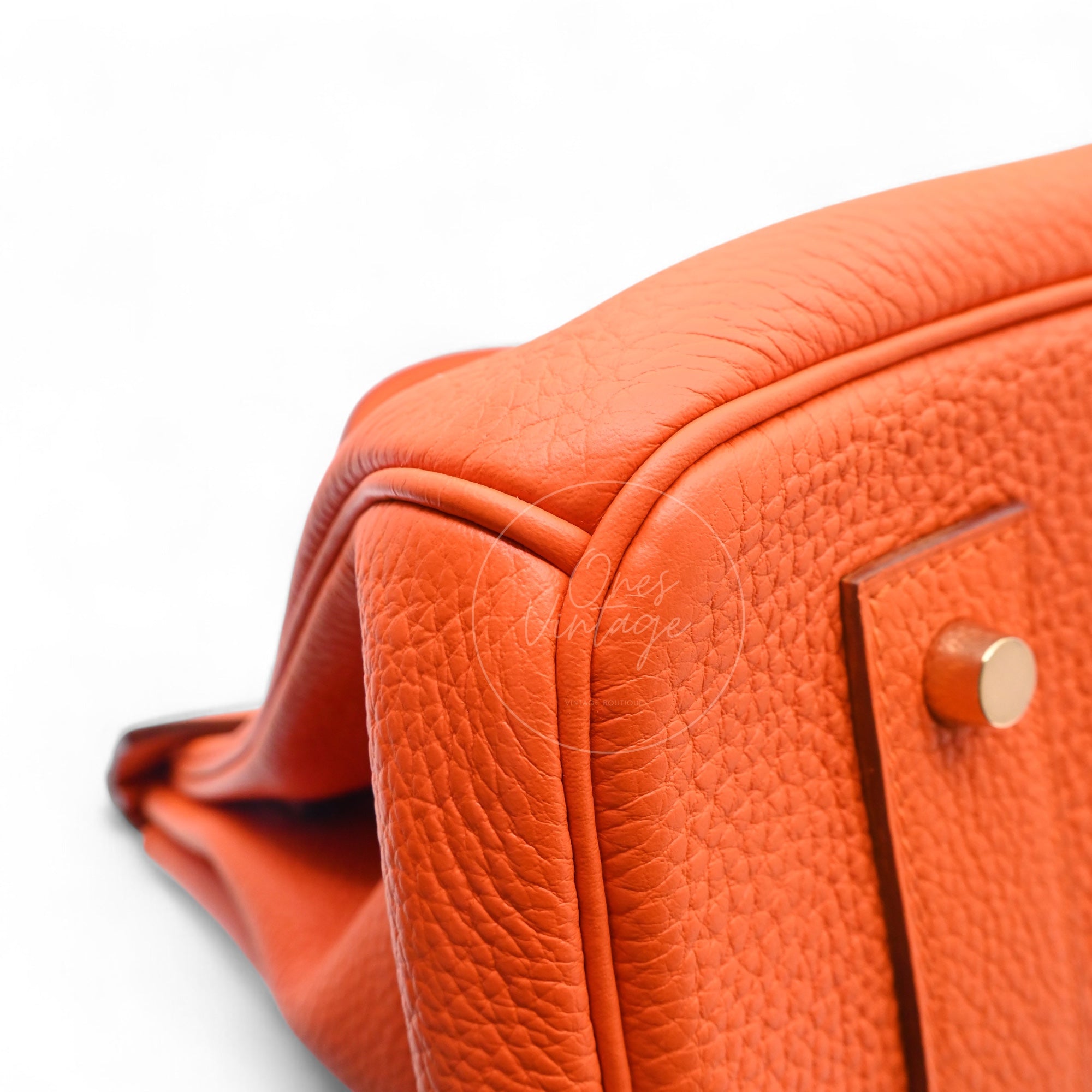 [Pre-owned] Hermes Shoulder Birkin Orange TC GHW Stamp Square N