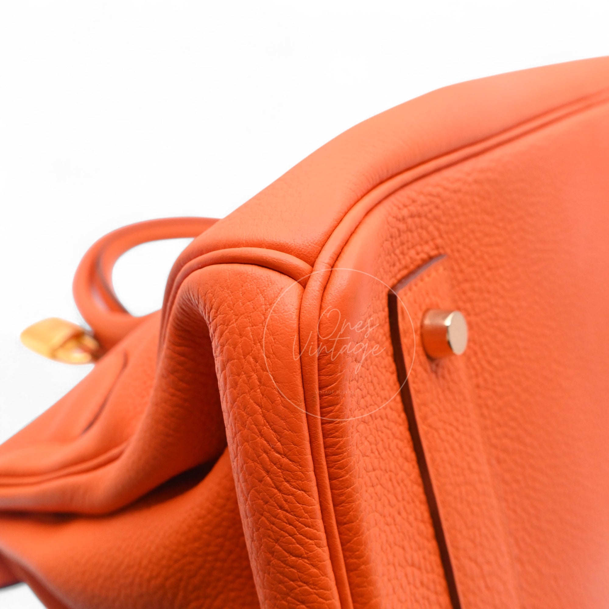 [Pre-owned] Hermes Shoulder Birkin Orange TC GHW Stamp Square N
