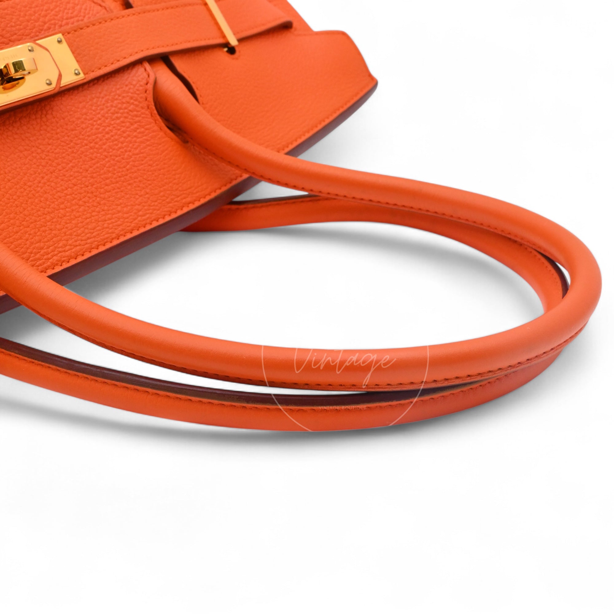 [Pre-owned] Hermes Shoulder Birkin Orange TC GHW Stamp Square N