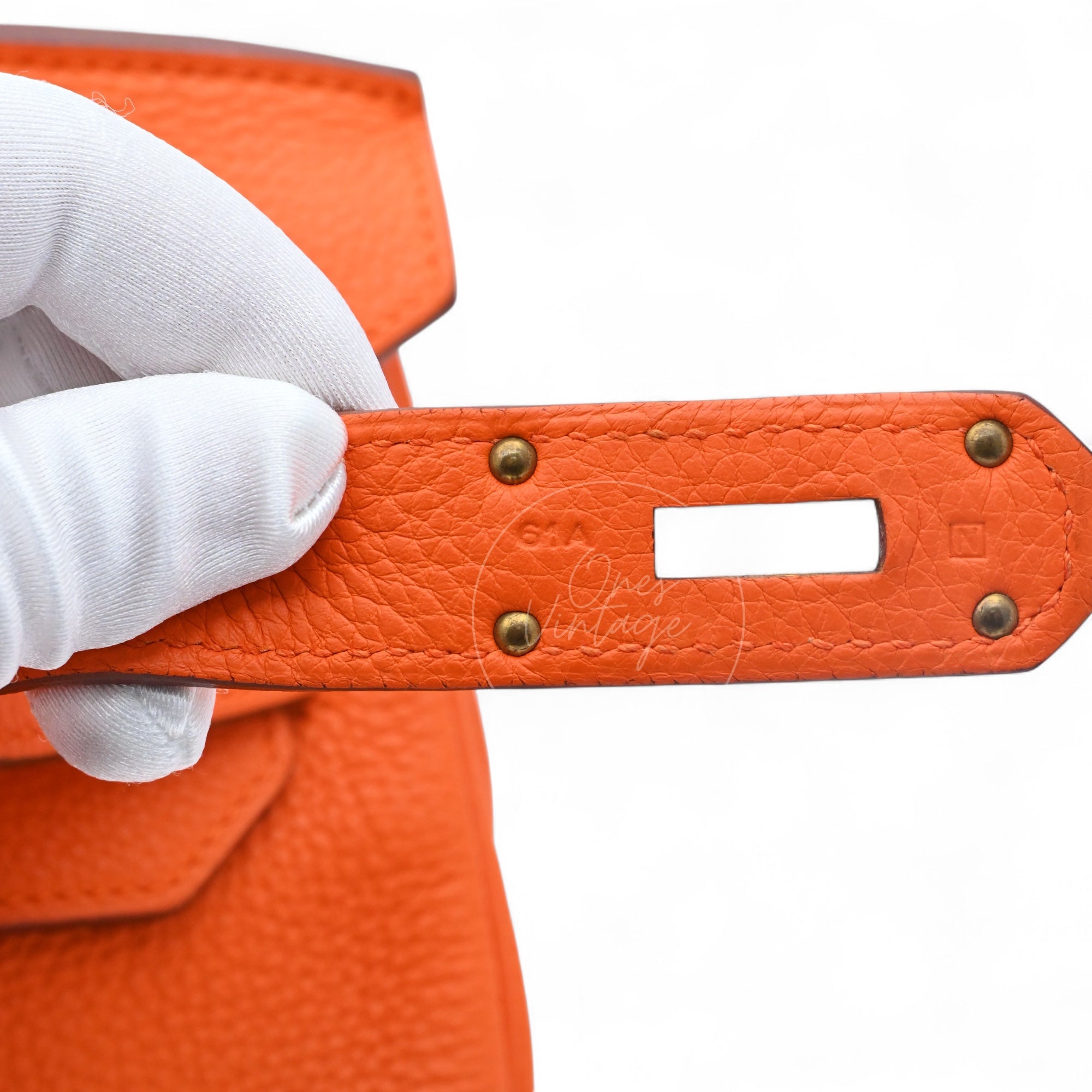 [Pre-owned] Hermes Shoulder Birkin Orange TC GHW Stamp Square N