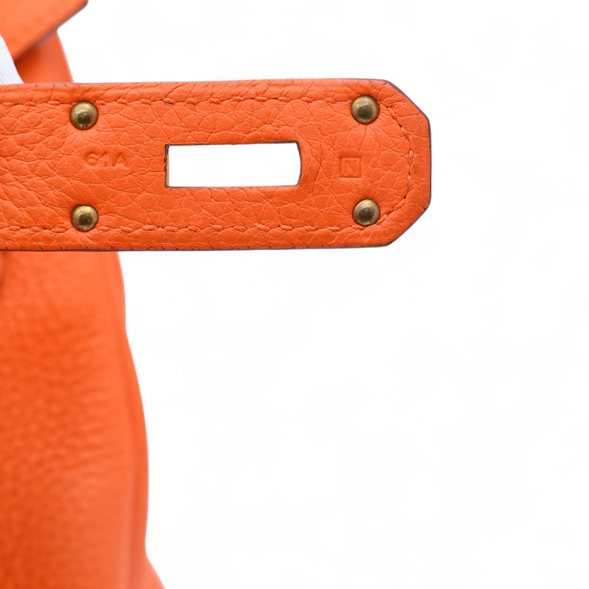 [Pre-owned] Hermes Shoulder Birkin Orange TC GHW Stamp Square N