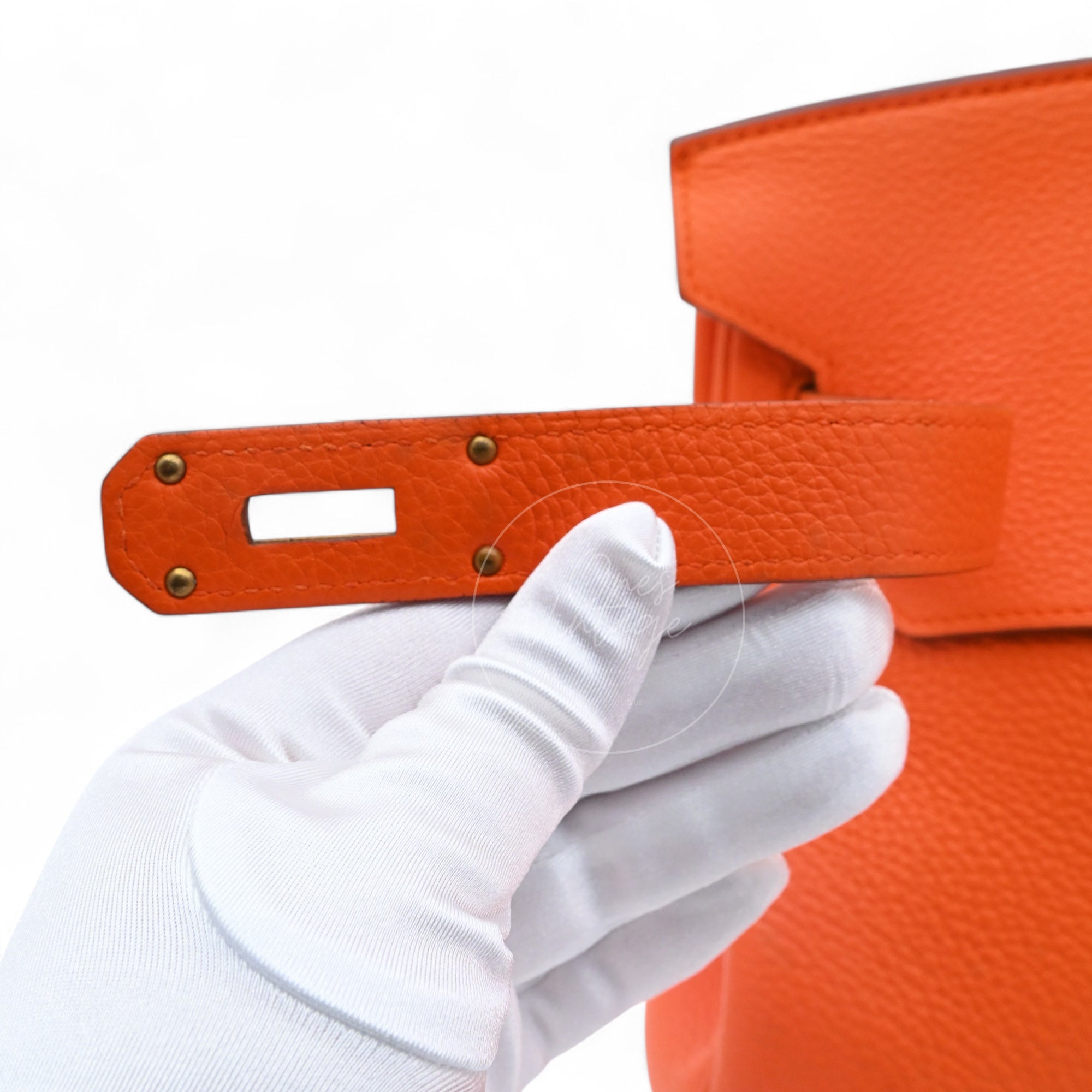 [Pre-owned] Hermes Shoulder Birkin Orange TC GHW Stamp Square N