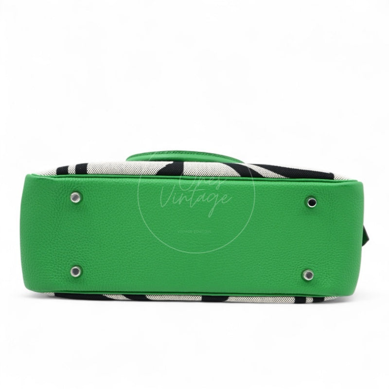 [Pre-owned] Hermes Bamboo Togo and Toile Brides De Gala En Desordre Plume 32