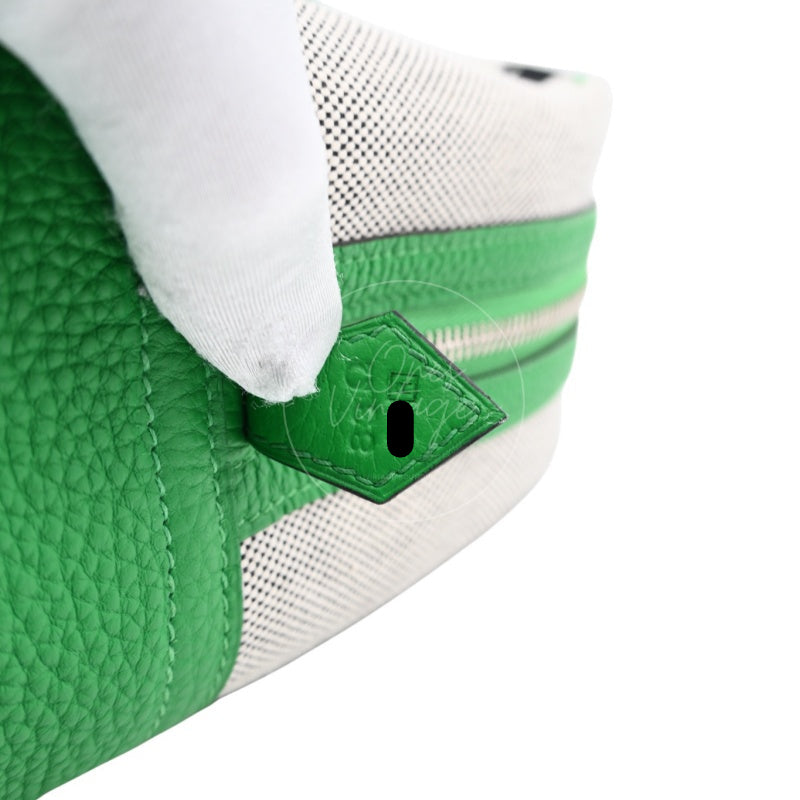 [Pre-owned] Hermes Bamboo Togo and Toile Brides De Gala En Desordre Plume 32