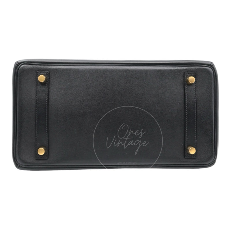 [Pre-owned] Hermes Birkin 30 Noir GHW Stamp Square B