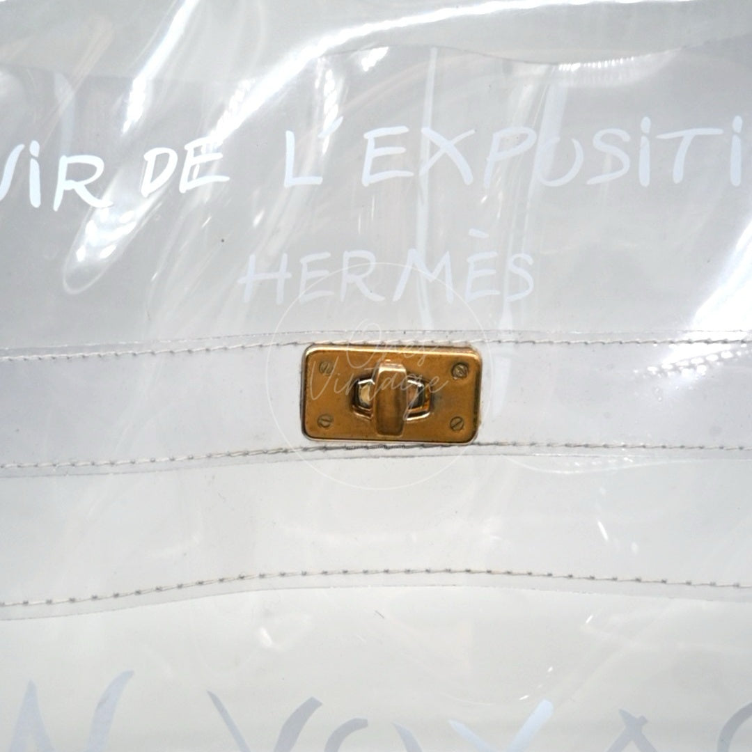 Hermes Vinyl Souvenir De L'Exposition Kelly Transparent GHW Transparent 1997