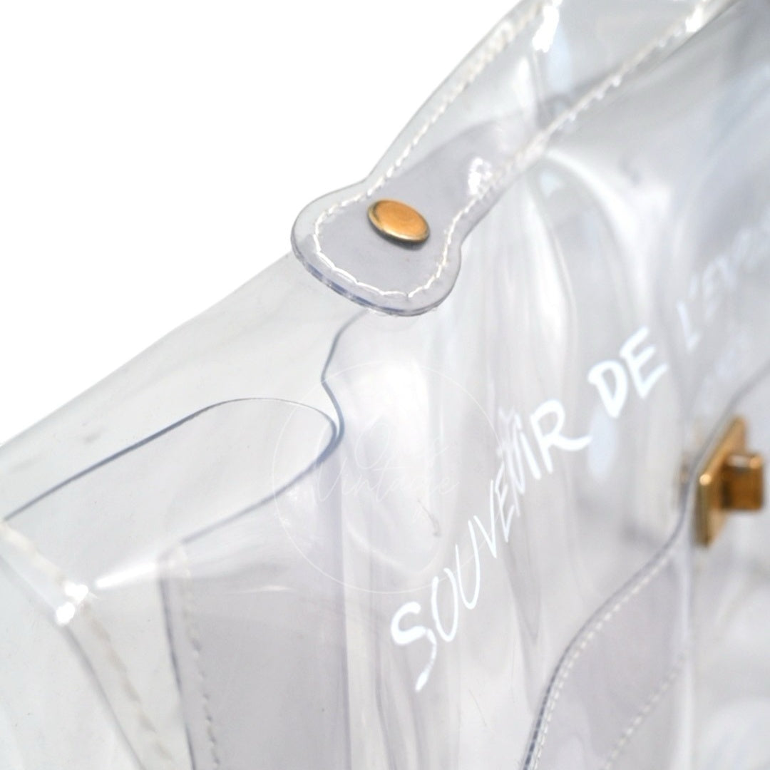 Hermes Vinyl Souvenir De L'Exposition Kelly Transparent GHW Transparent 1997