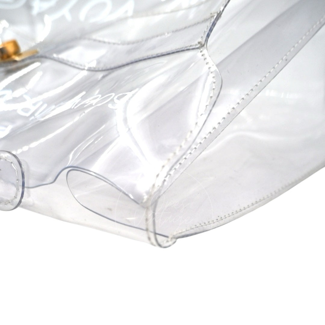 Hermes Vinyl Souvenir De L'Exposition Kelly Transparent GHW Transparent 1997