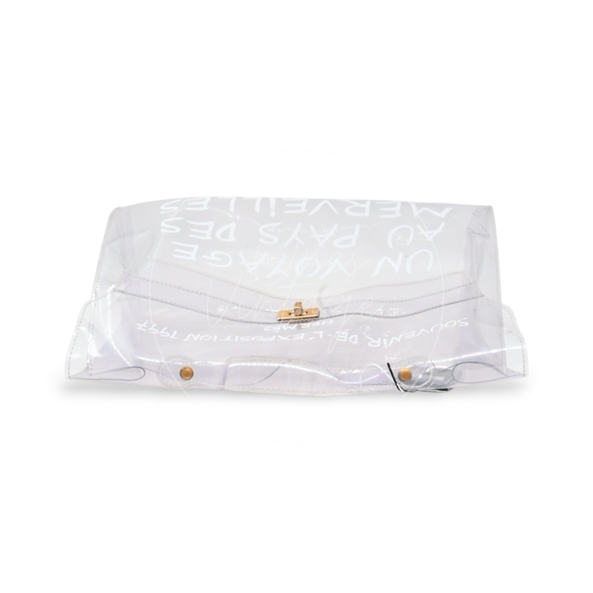 Hermes Vinyl Souvenir De L'Exposition Kelly Transparent GHW Transparent 1997