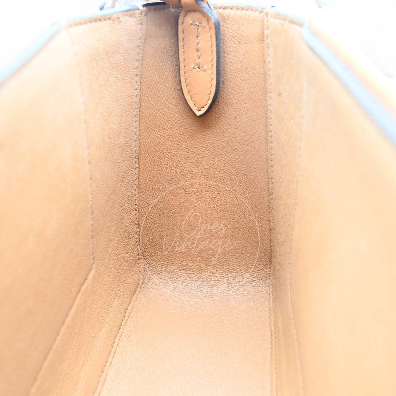 [Unused] Celine Medium Frame Bag Tan Optic White