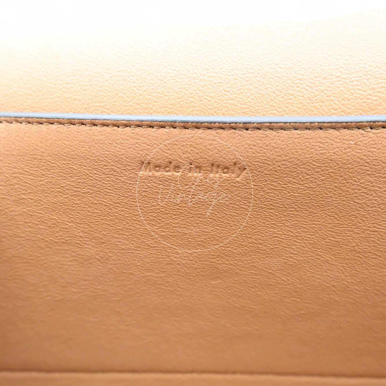 [Unused] Celine Medium Frame Bag Tan Optic White