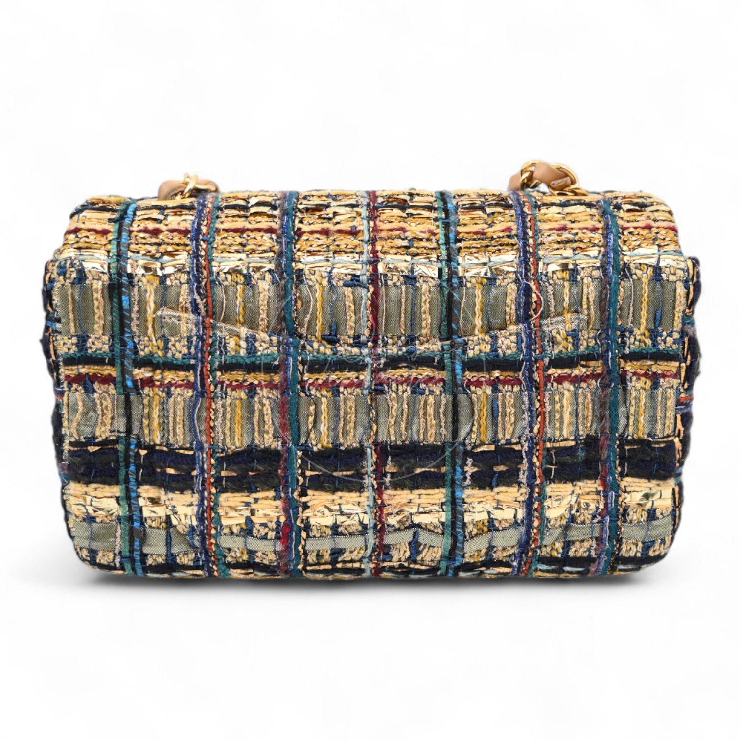 [Per-Owned] Chanel 19A Egyptian Tweed Mini Rectangular Flap Bag