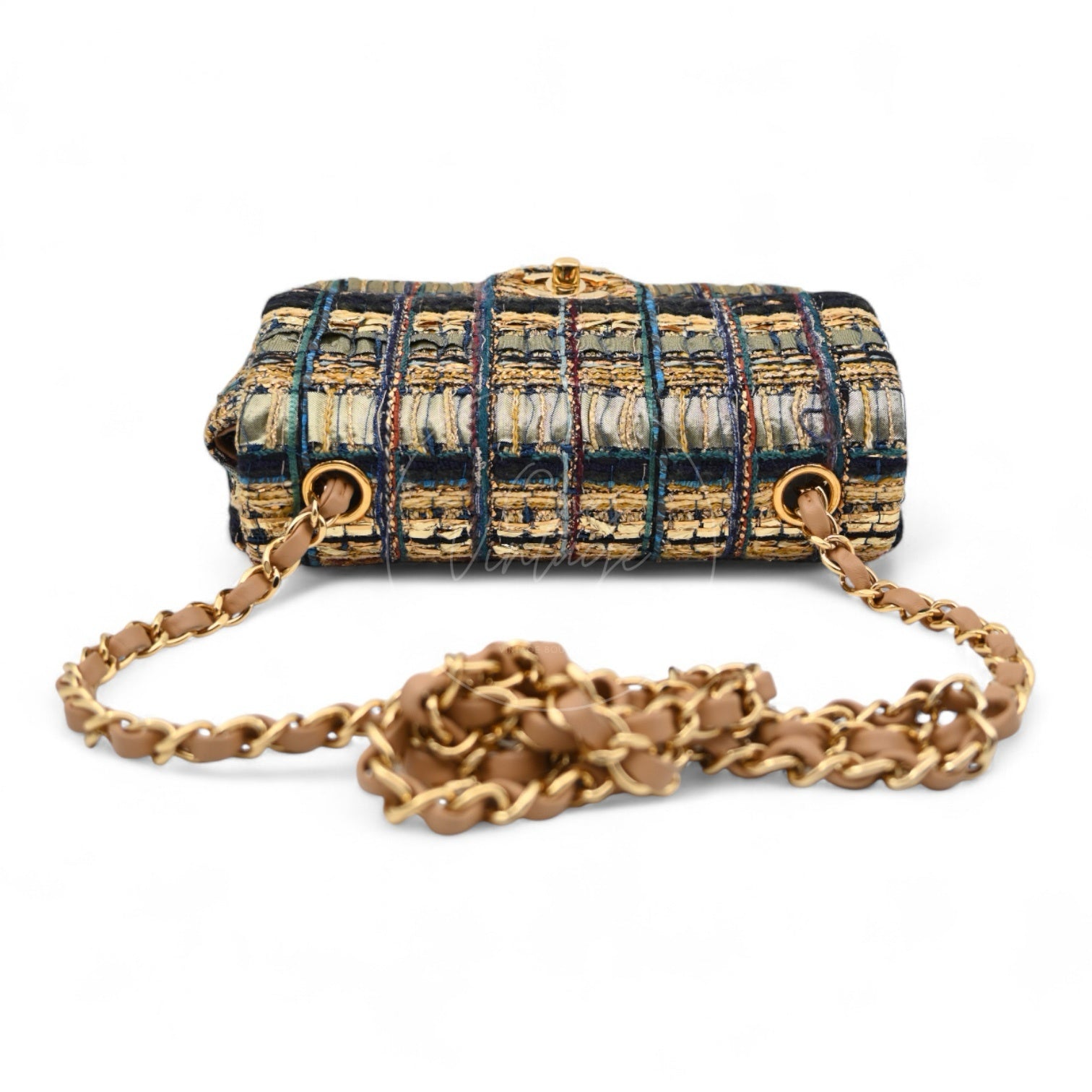 [Per-Owned] Chanel 19A Egyptian Tweed Mini Rectangular Flap Bag