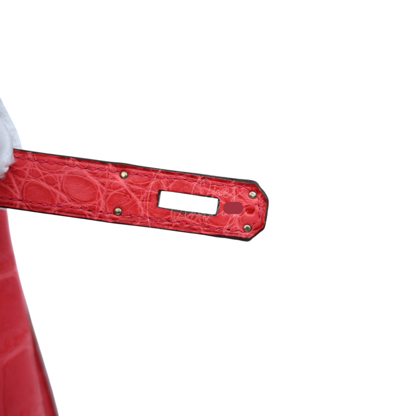 [Pre-Owned] Hermes So Kelly 22 Croco Pink Stamp O PHW