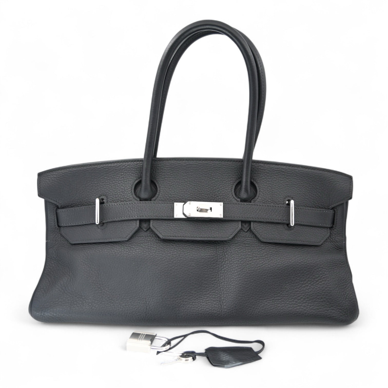 [Pre-Owned] Hermes Shoulder Birkin Noir PHW Stamp Square L