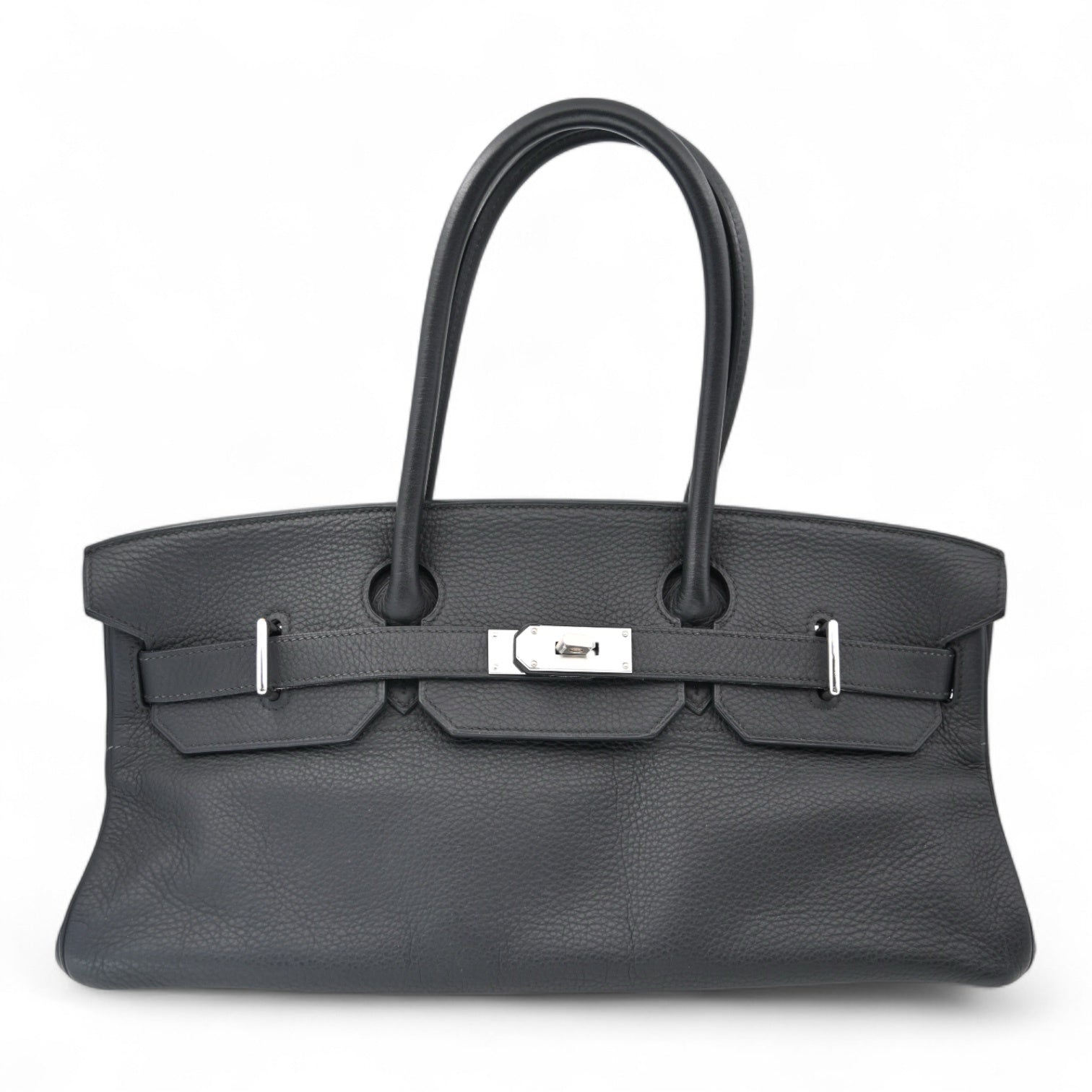 [Pre-Owned] Hermes Shoulder Birkin Noir PHW Stamp Square L