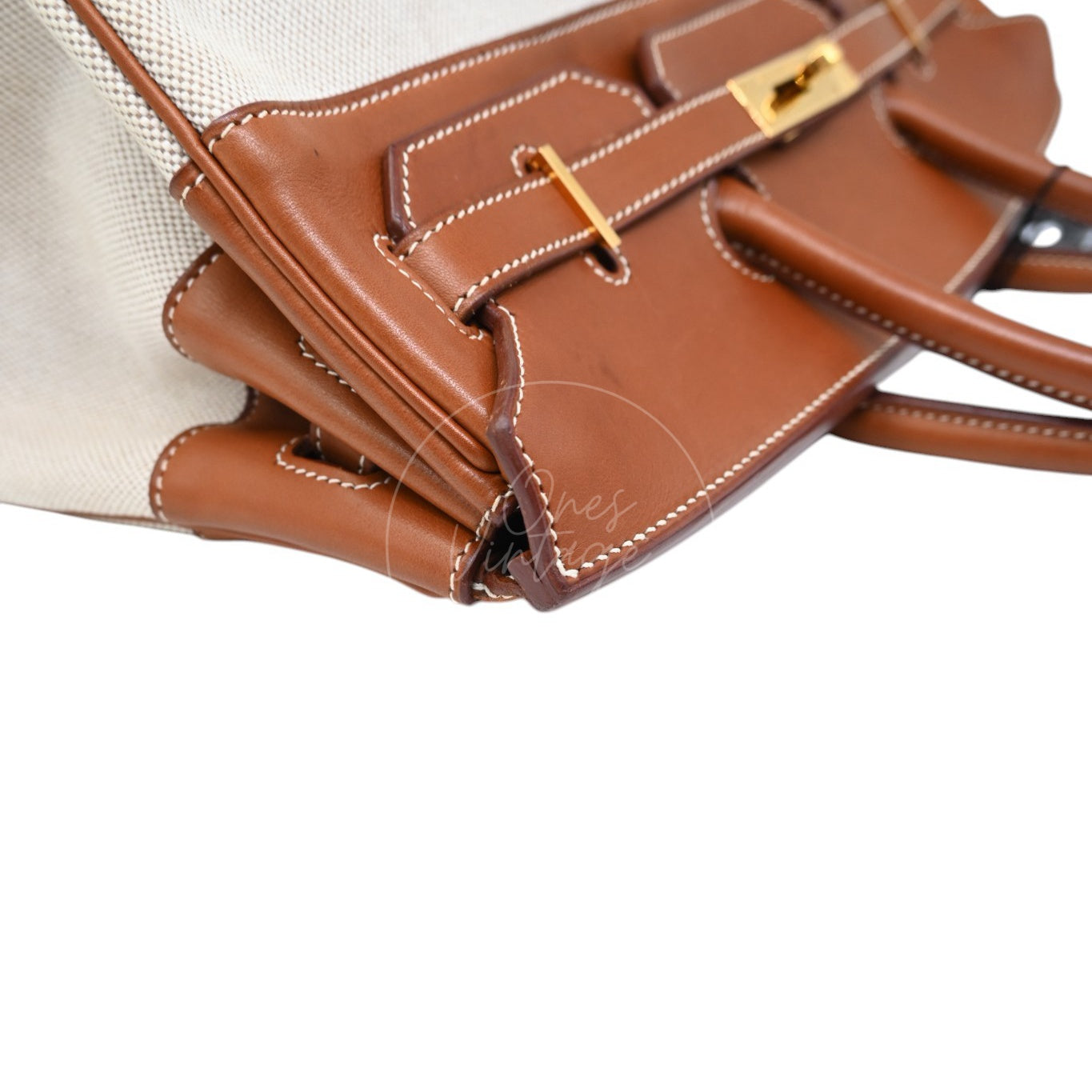 Hermes Birkin 35 Fabrics x Barenia GHW Beige Brown Square H