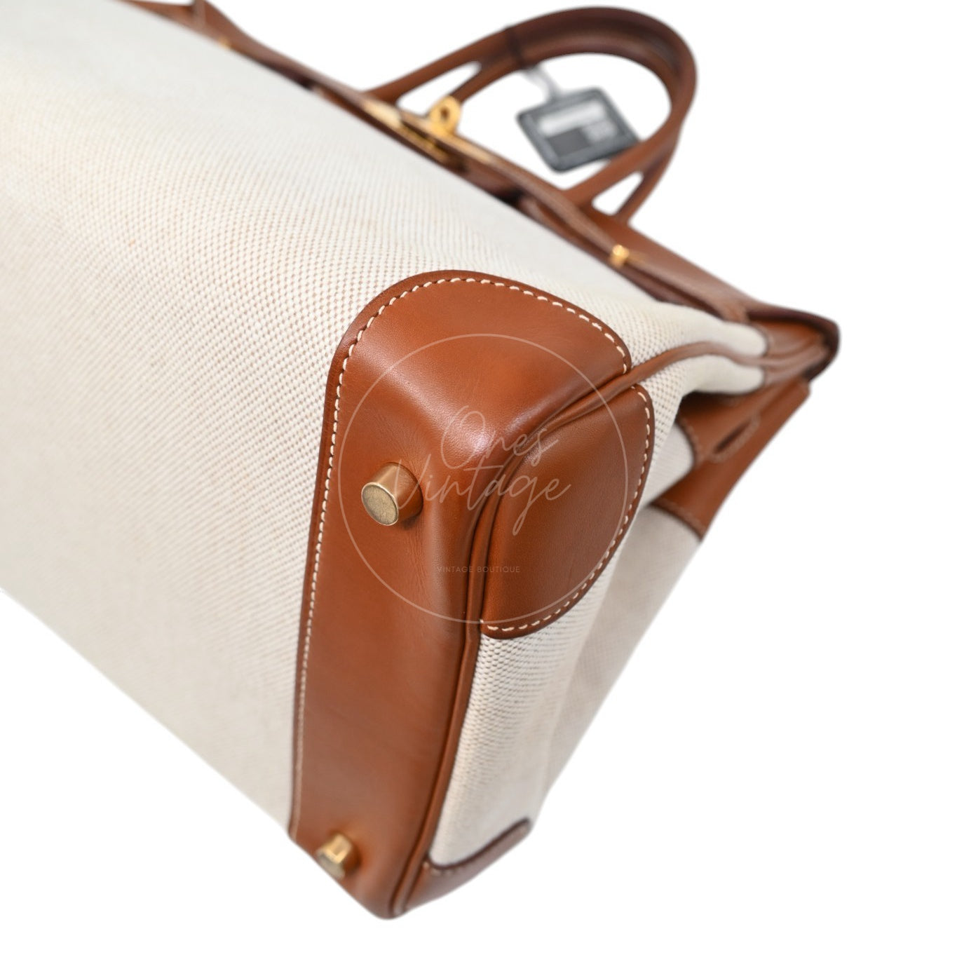 Hermes Birkin 35 Fabrics x Barenia GHW Beige Brown Square H