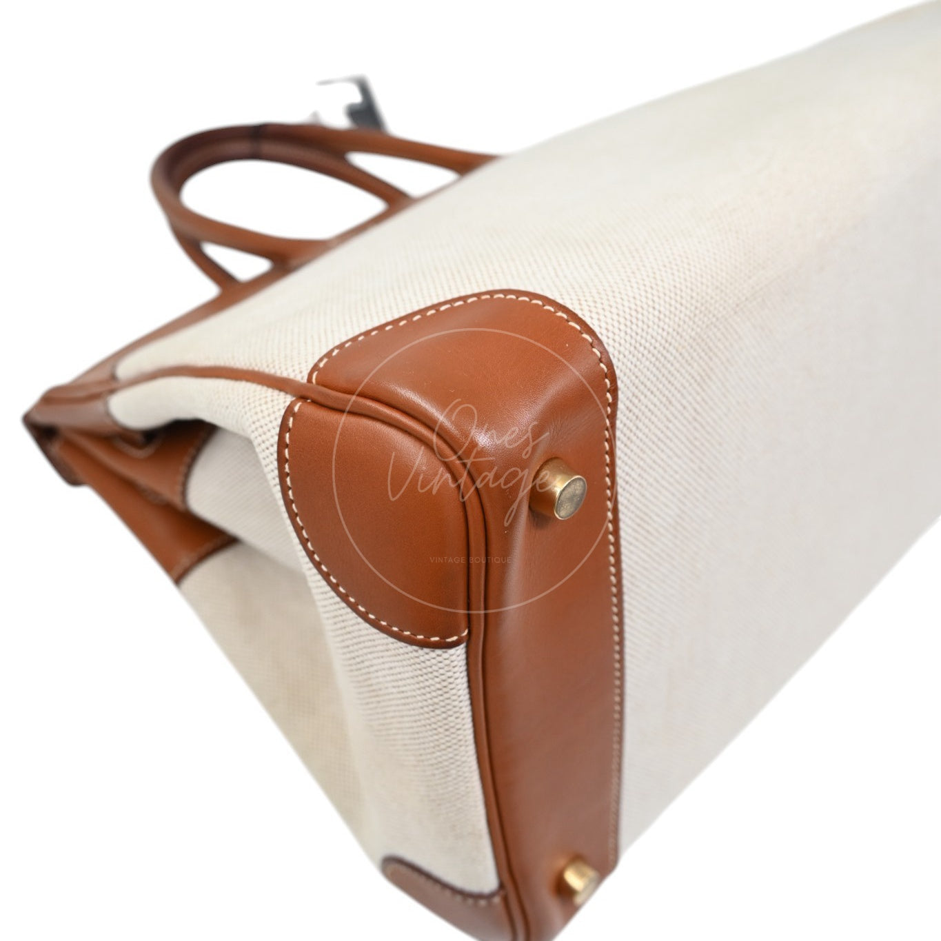 Hermes Birkin 35 Fabrics x Barenia GHW Beige Brown Square H