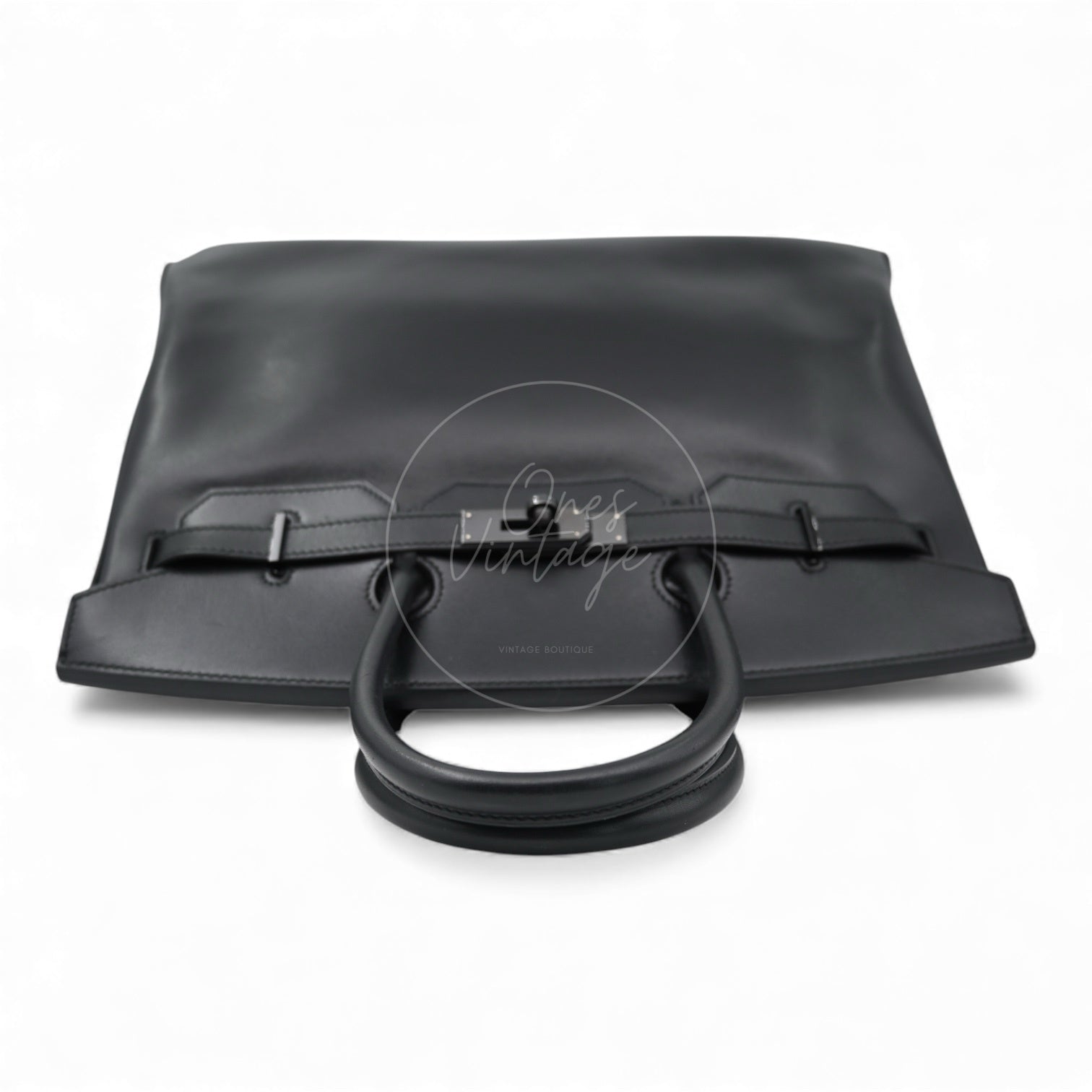 [Per-Owned] Hermes Birkin 35 So Black Stamp Square O Handbag