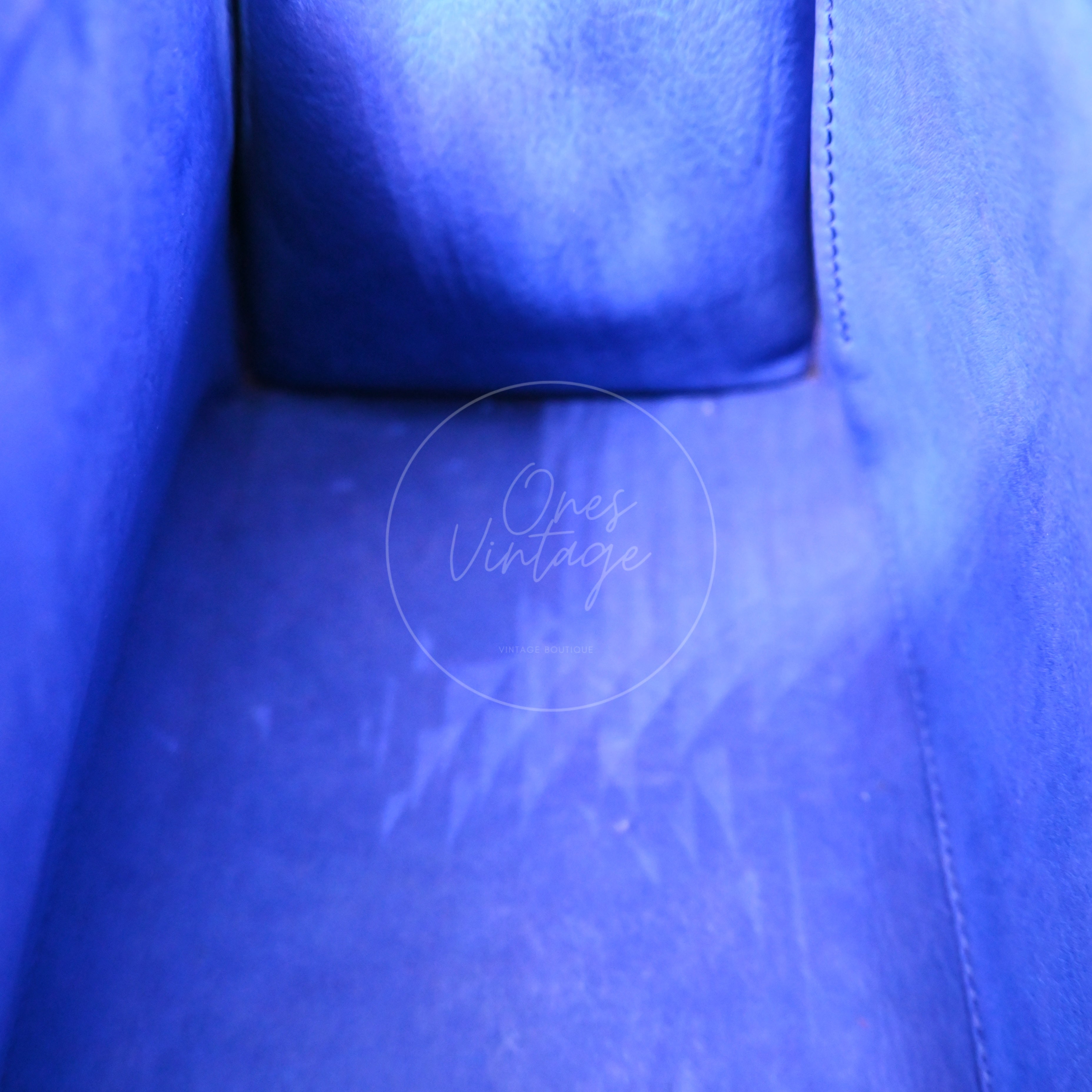 Hermès Kelly 28 Sellier in violet and pink Doblis suede with gold-tone hardware, opposite interior base and side wall